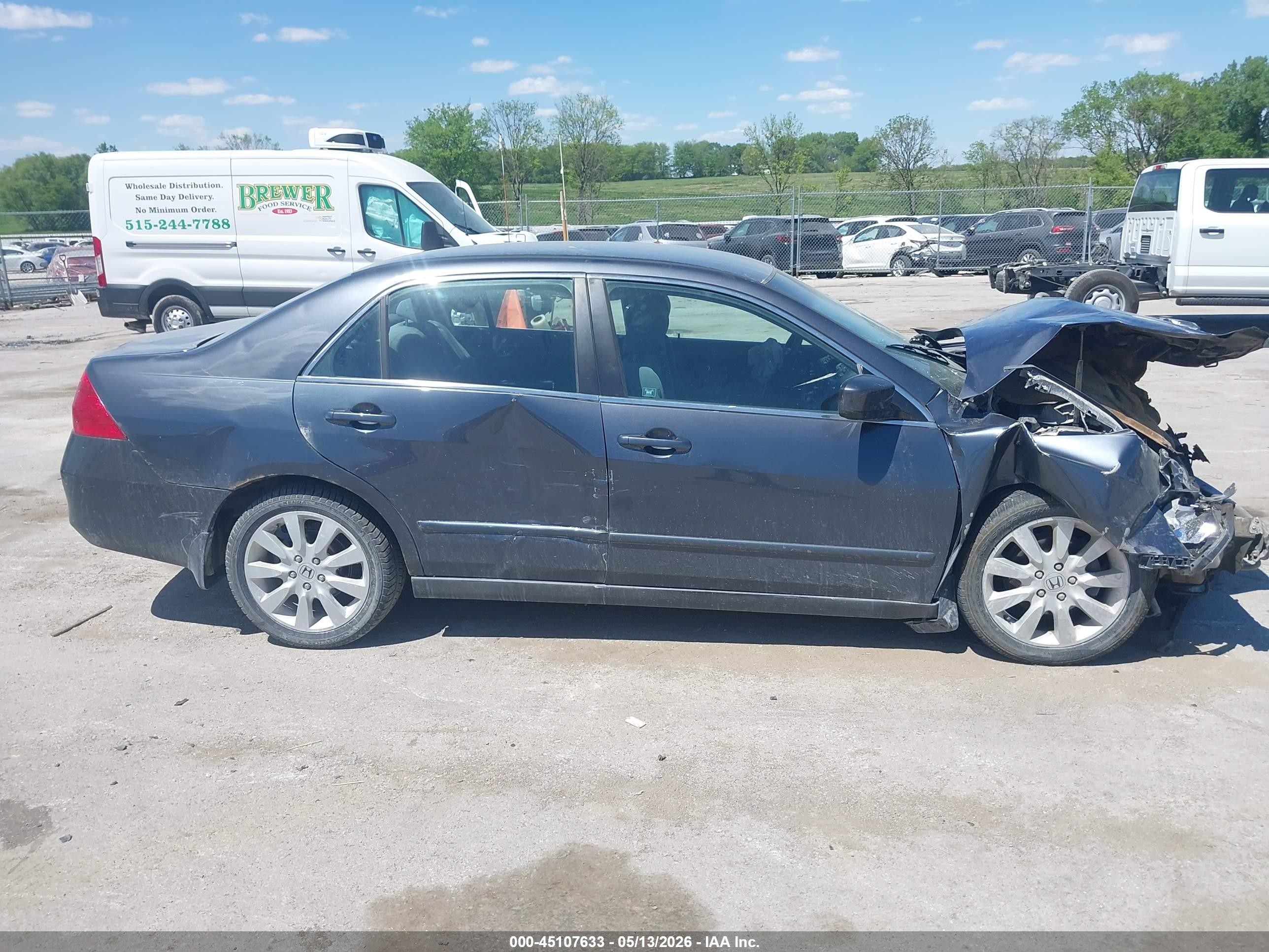 2007 Honda Accord 3.0 Se Gray vin: 1HGCM66497A105172