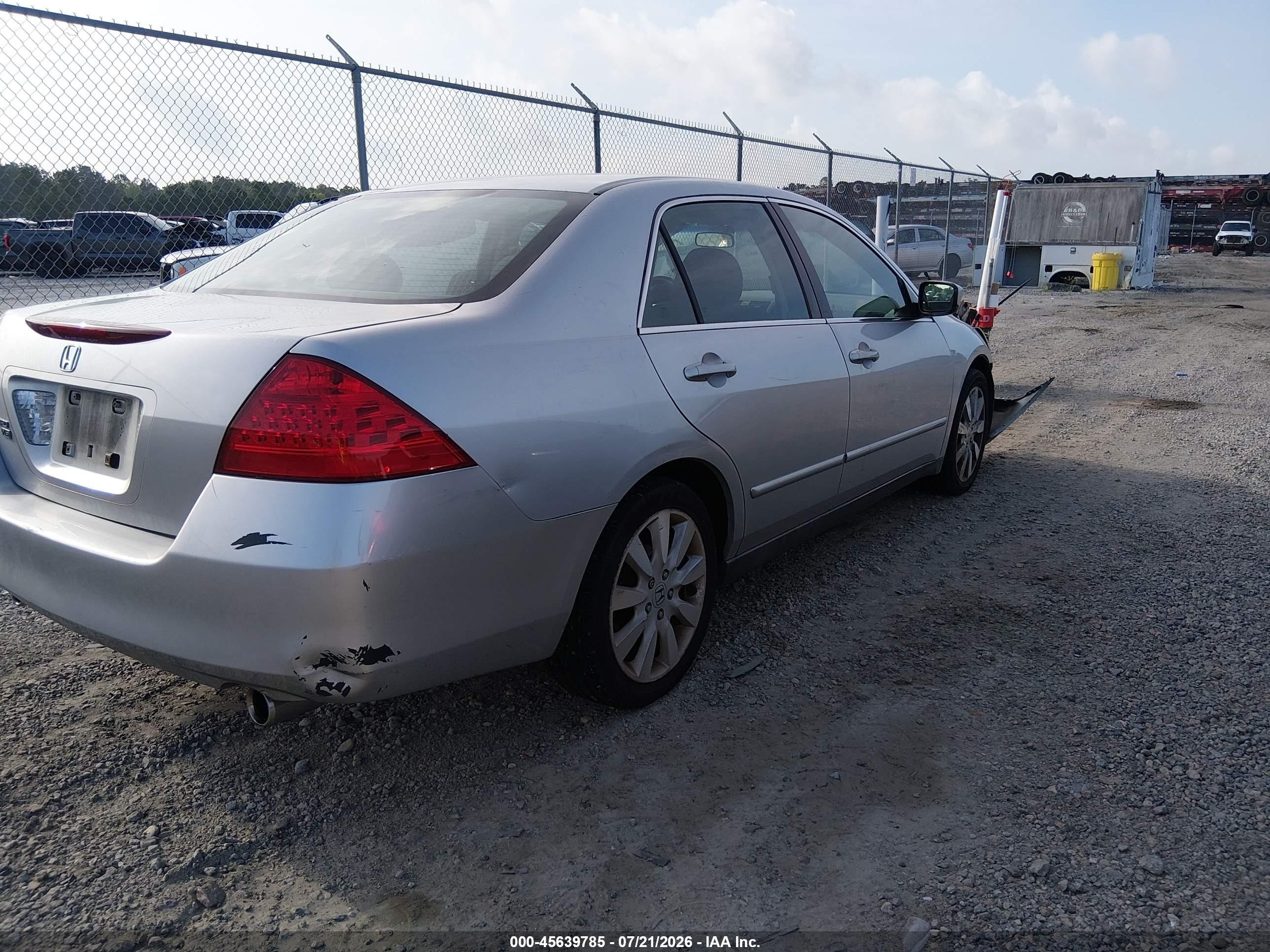 2007 Honda Accord 3.0 Se Gray vin: 1HGCM664X7A060971