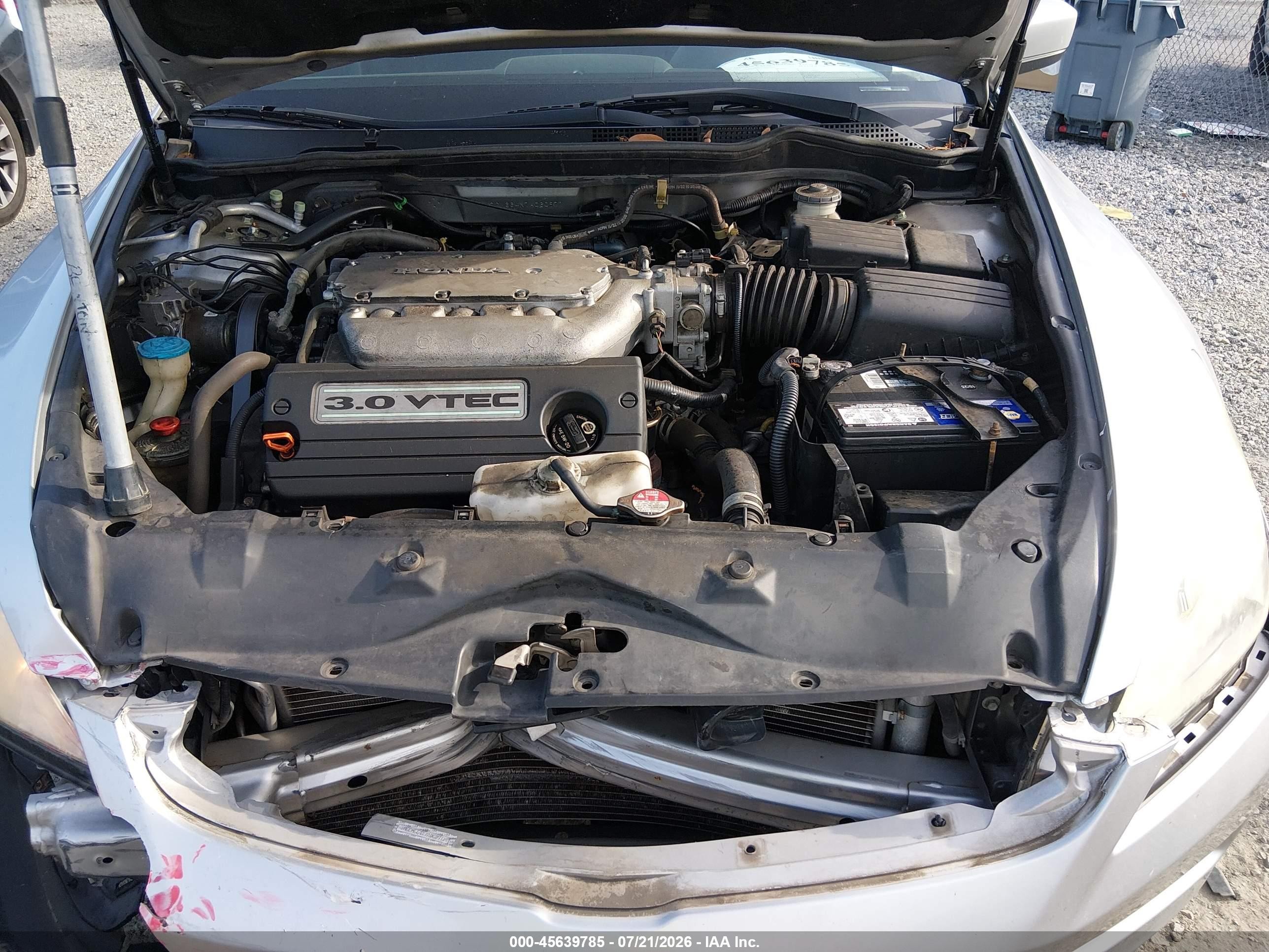 2007 Honda Accord 3.0 Se Gray vin: 1HGCM664X7A060971
