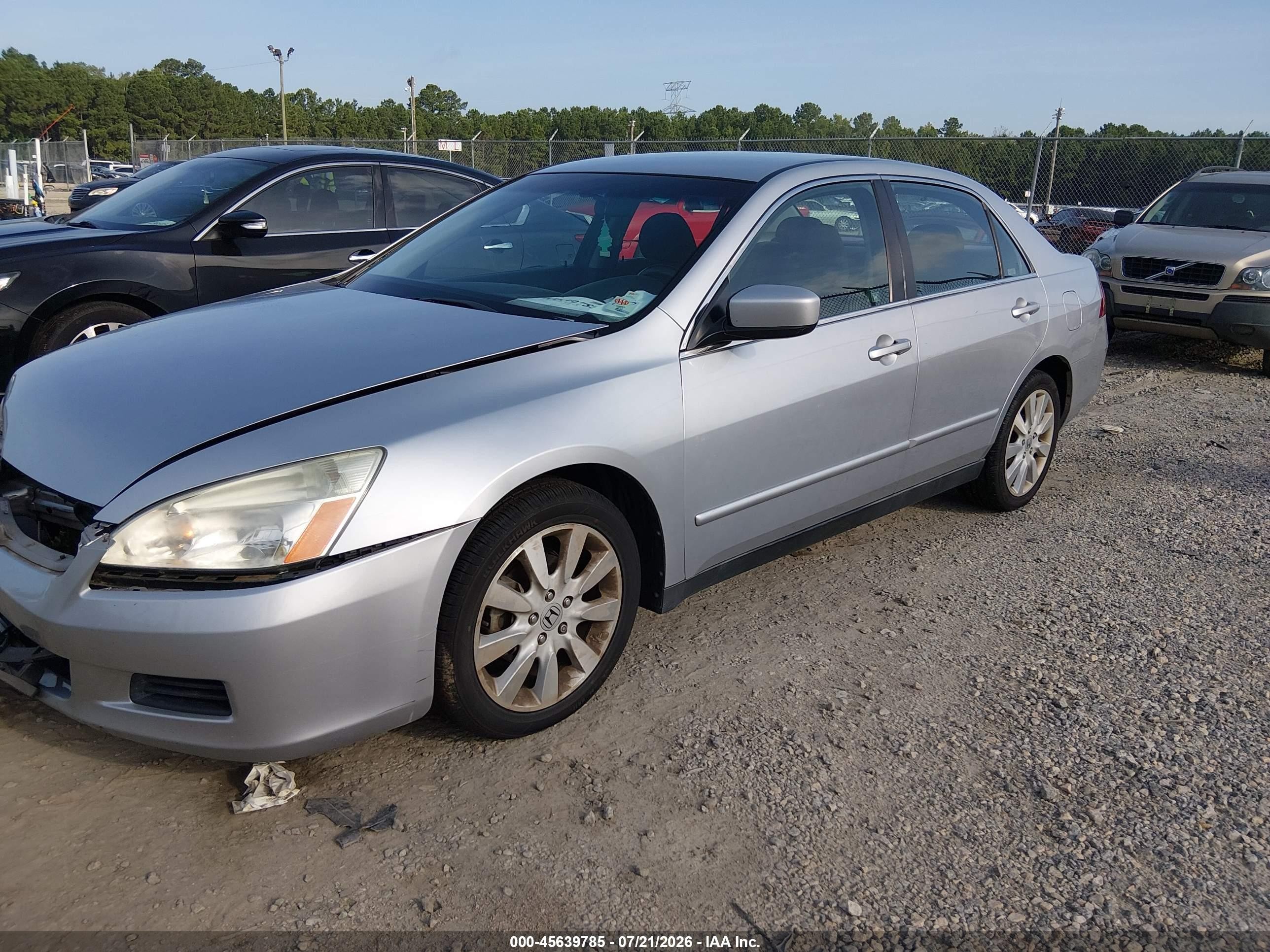 2007 Honda Accord 3.0 Se Gray vin: 1HGCM664X7A060971