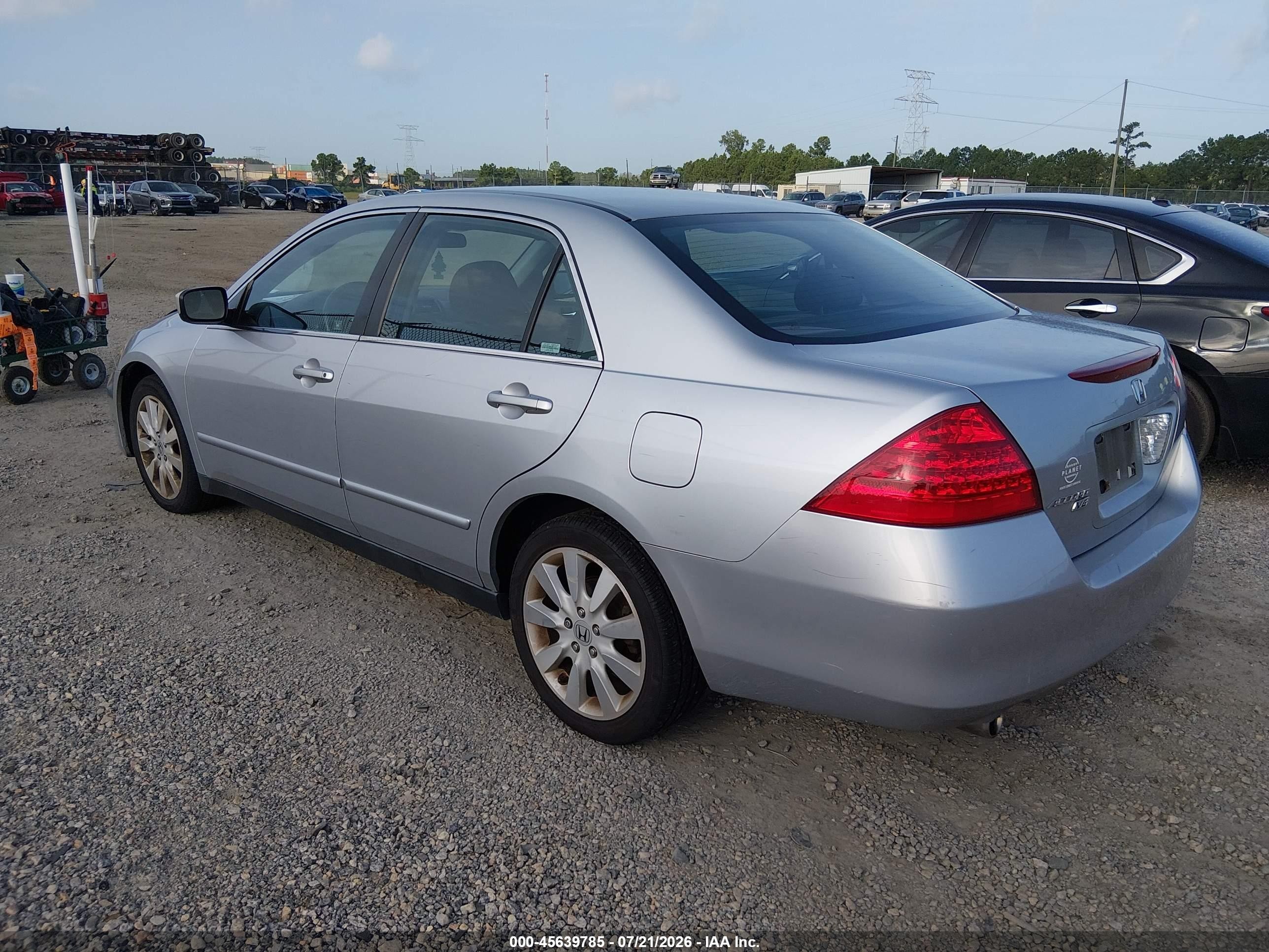 2007 Honda Accord 3.0 Se Gray vin: 1HGCM664X7A060971
