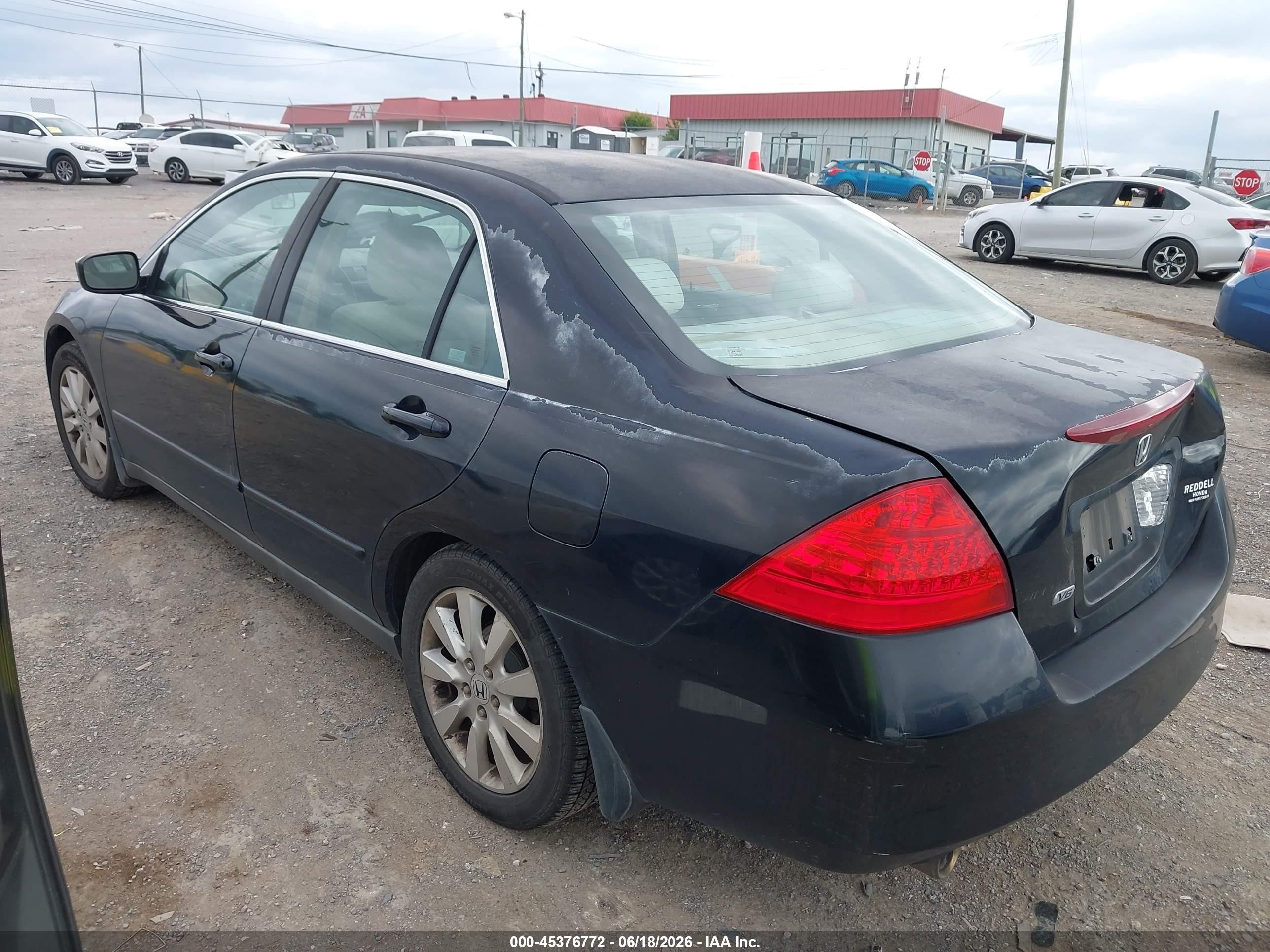 2007 Honda Accord 3.0 Se Blue vin: 1HGCM664X7A104208