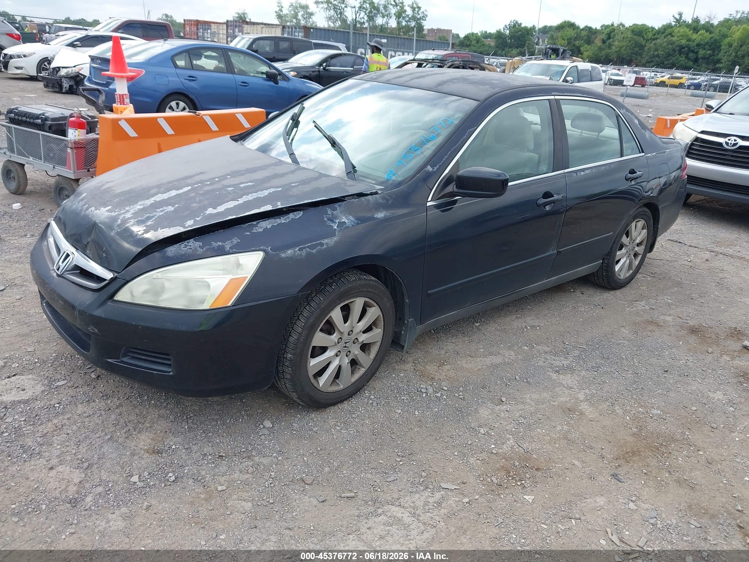 2007 Honda Accord 3.0 Se Blue vin: 1HGCM664X7A104208