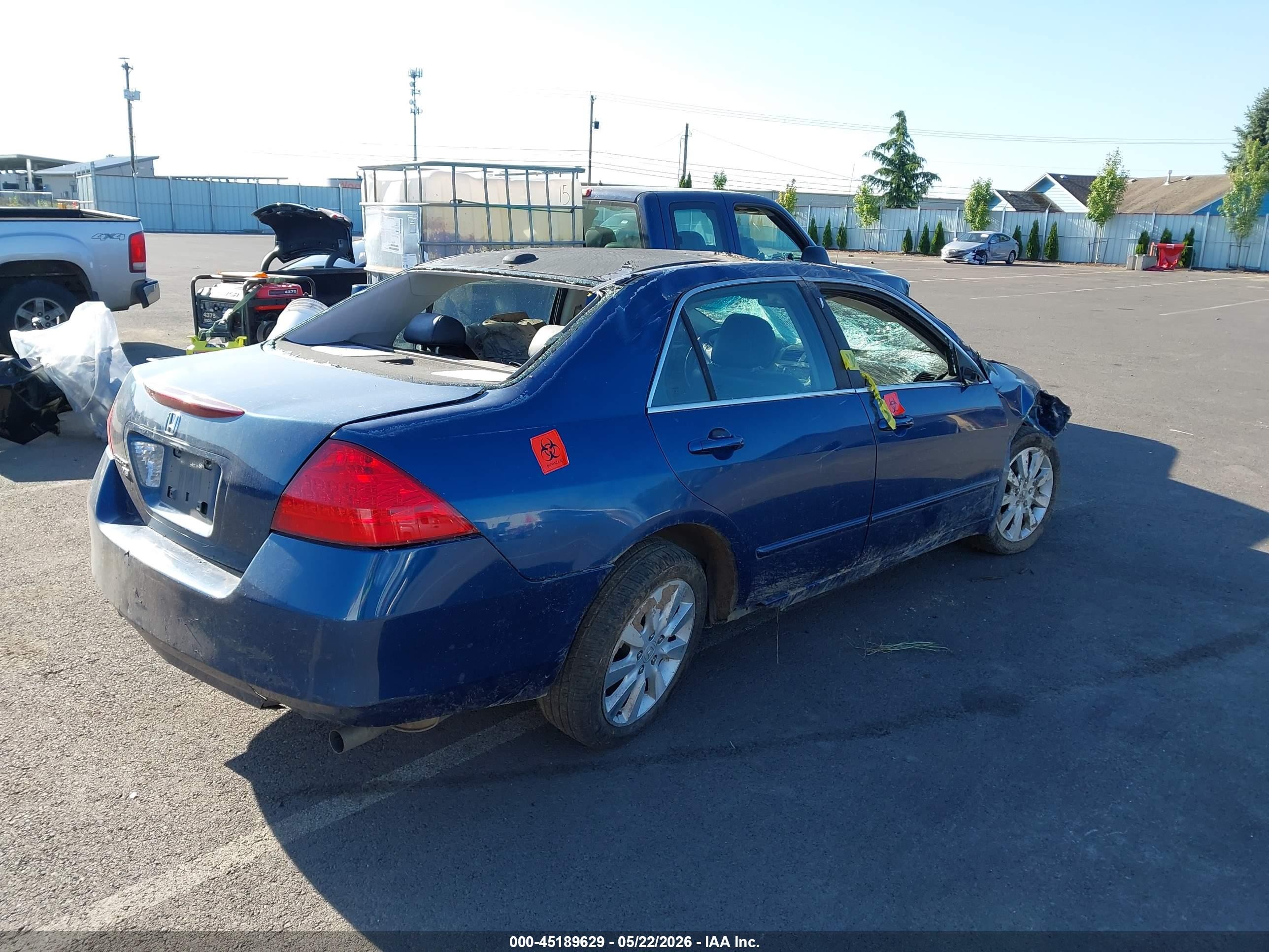 2006 Honda Accord 3.0 Ex Blue vin: 1HGCM66506A018204