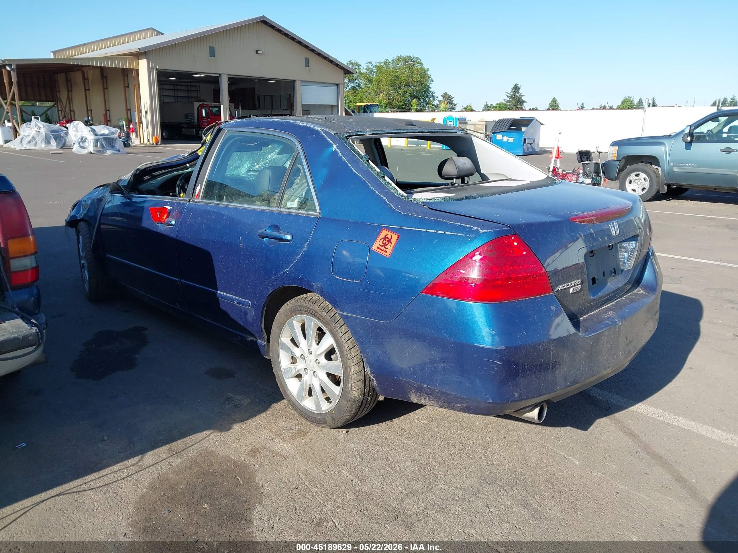 2006 Honda Accord 3.0 Ex Blue vin: 1HGCM66506A018204