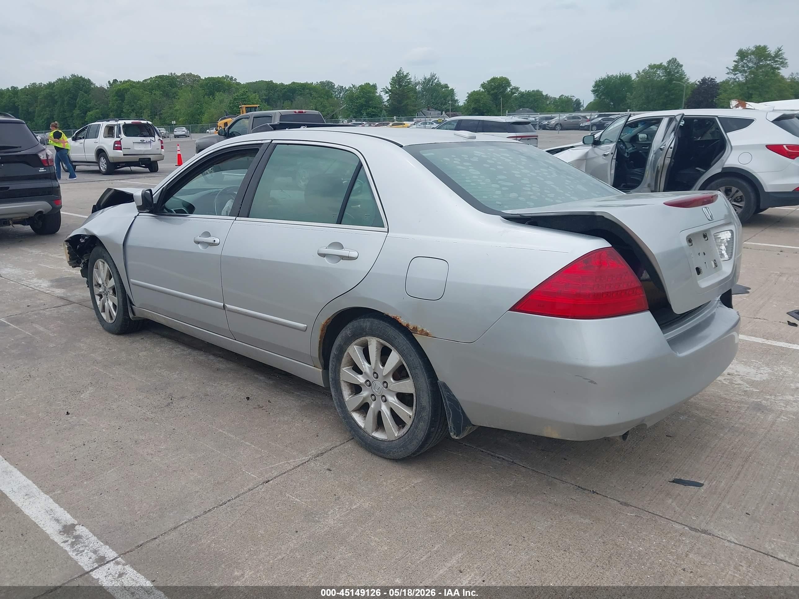 2006 Honda Accord 3.0 Ex Gray vin: 1HGCM66506A042891