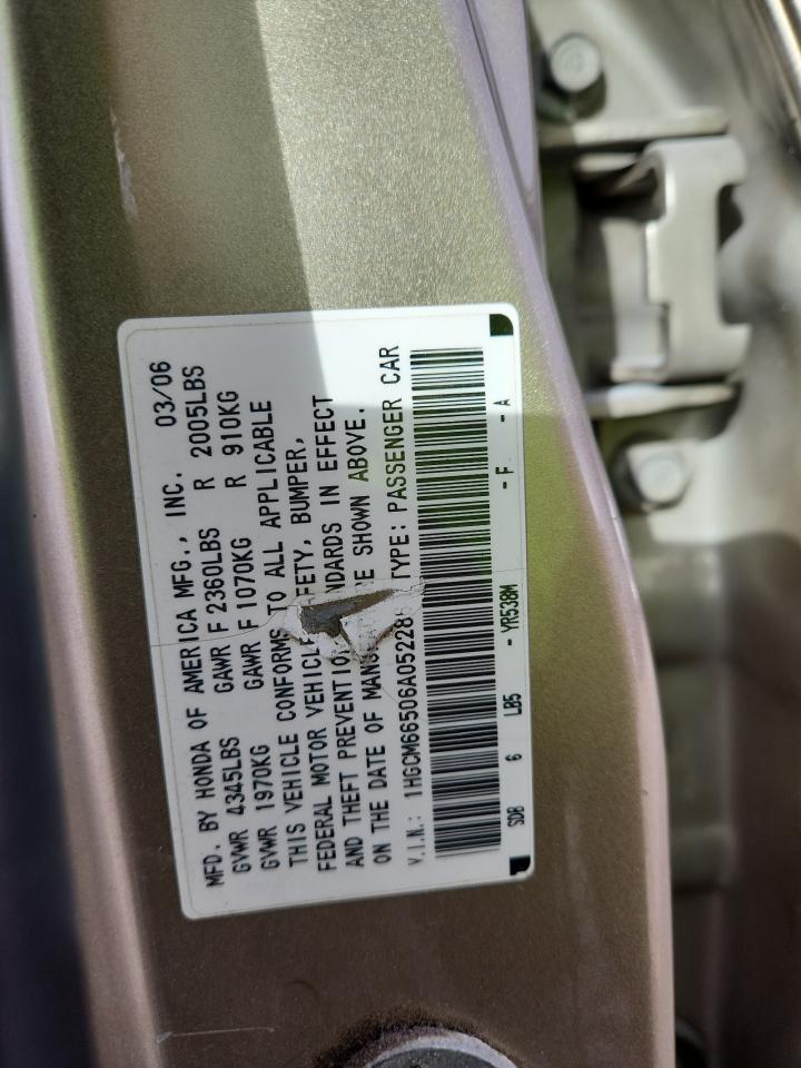 2006 Honda Accord Ex White vin: 1HGCM66506A052286