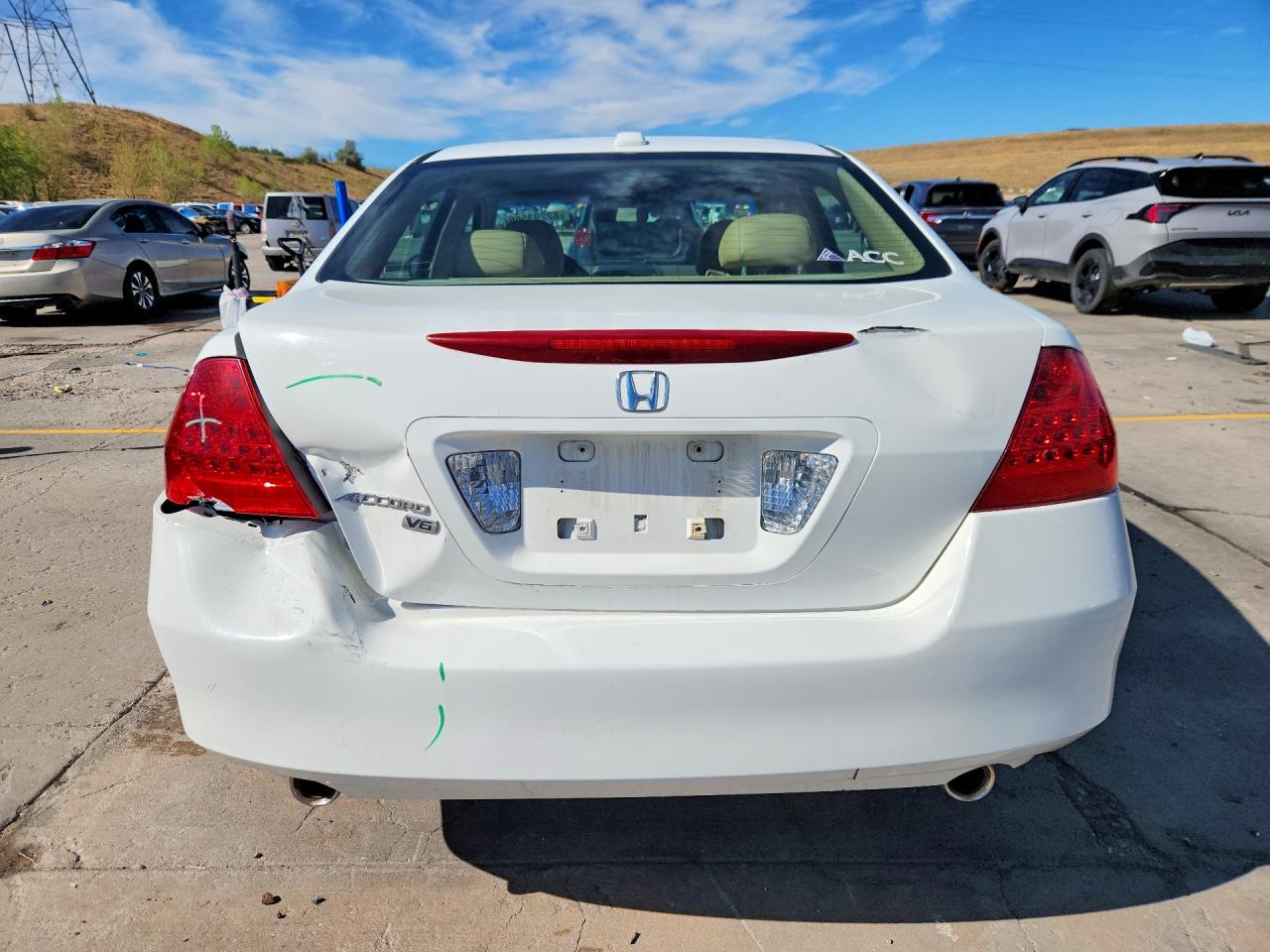 2007 Honda Accord Ex White vin: 1HGCM66507A011190