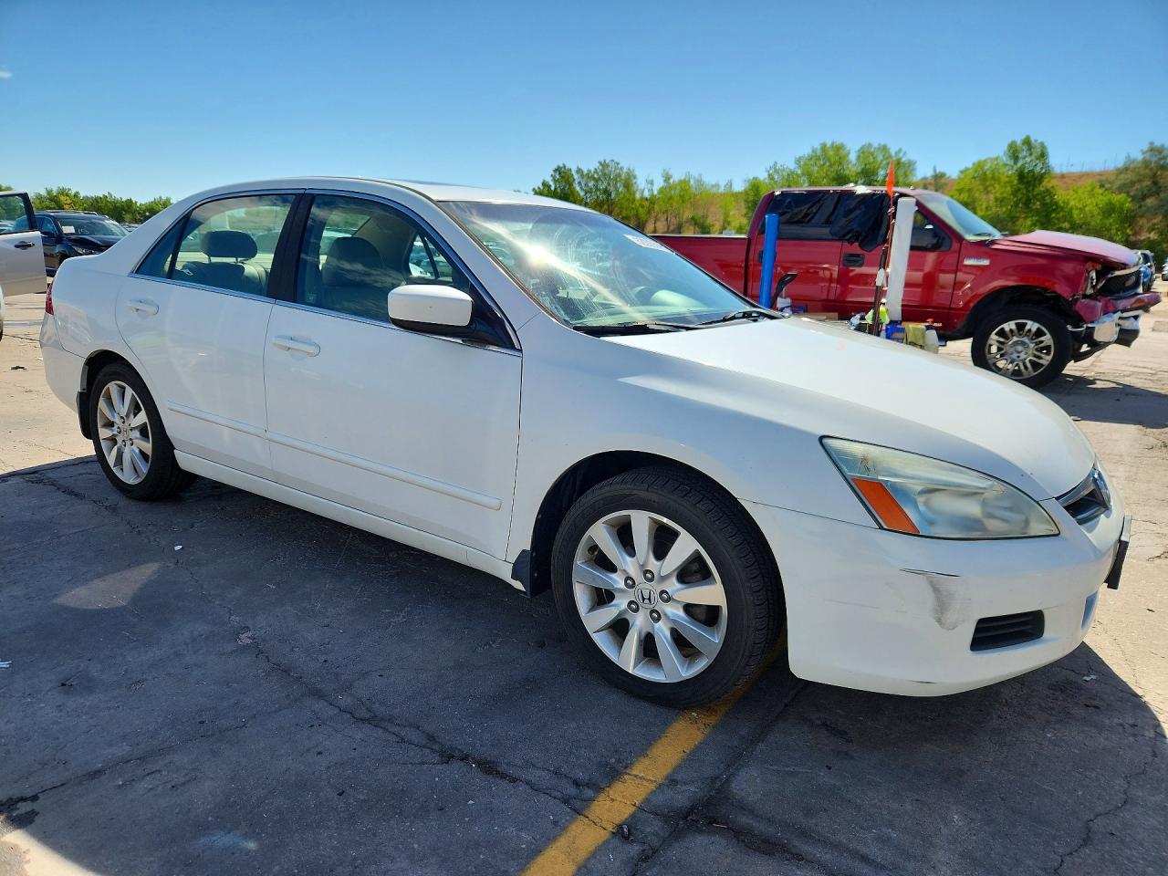 2007 Honda Accord Ex White vin: 1HGCM66507A011190