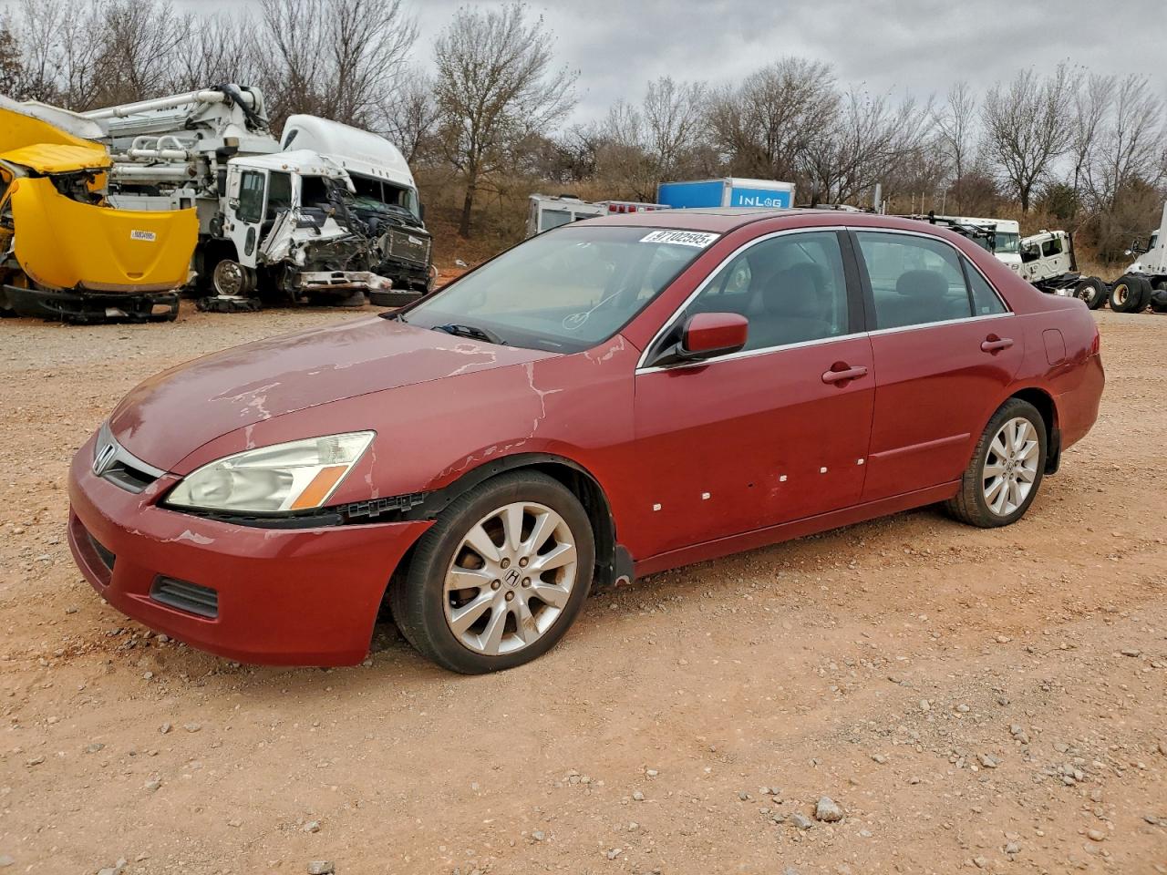 2007 Honda Accord Ex Red vin: 1HGCM66507A024151