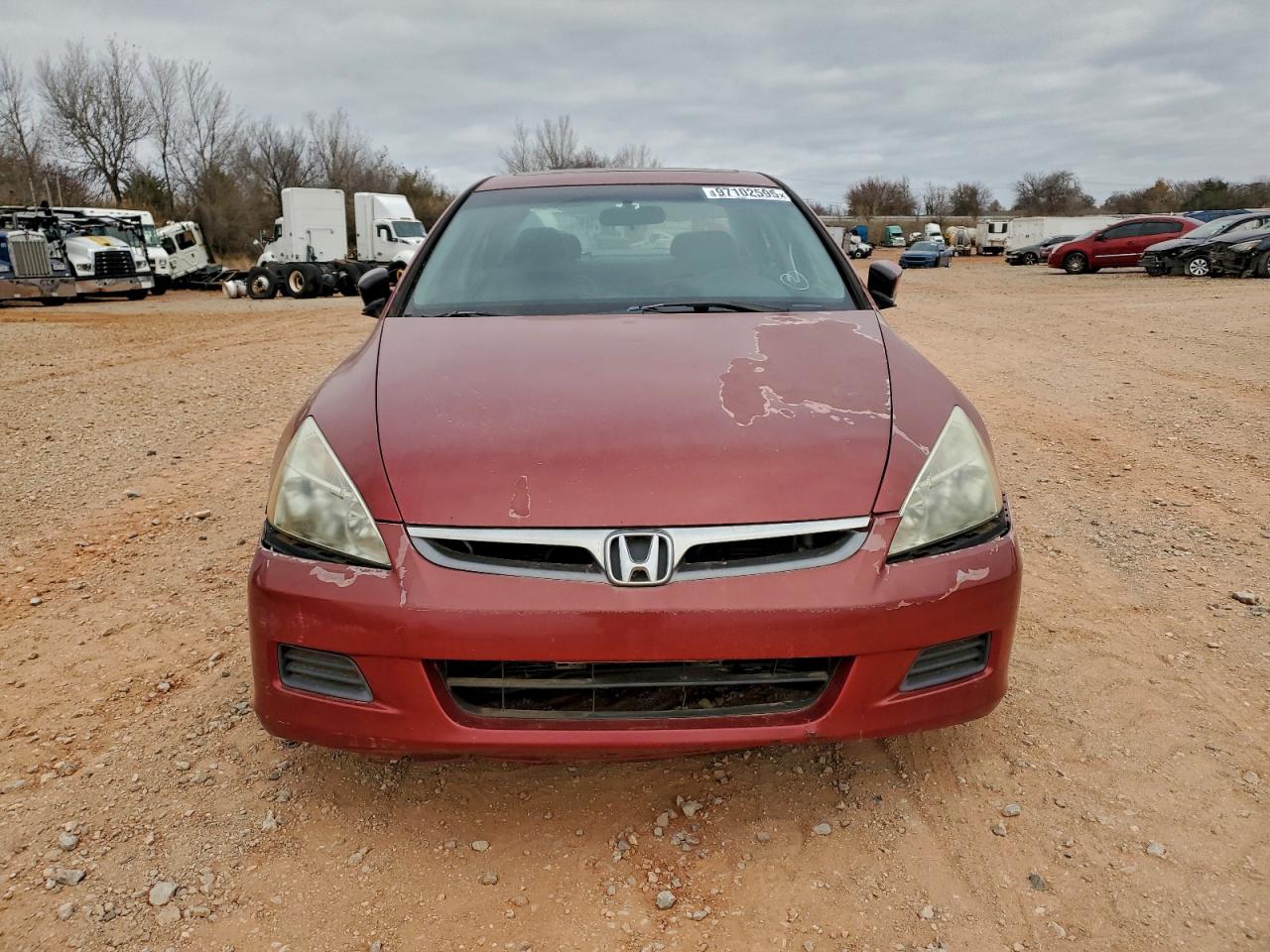2007 Honda Accord Ex Red vin: 1HGCM66507A024151