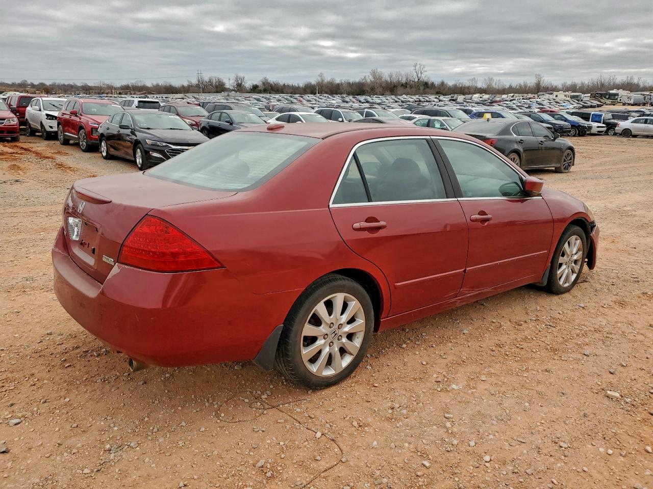 2007 Honda Accord Ex Red vin: 1HGCM66507A024151