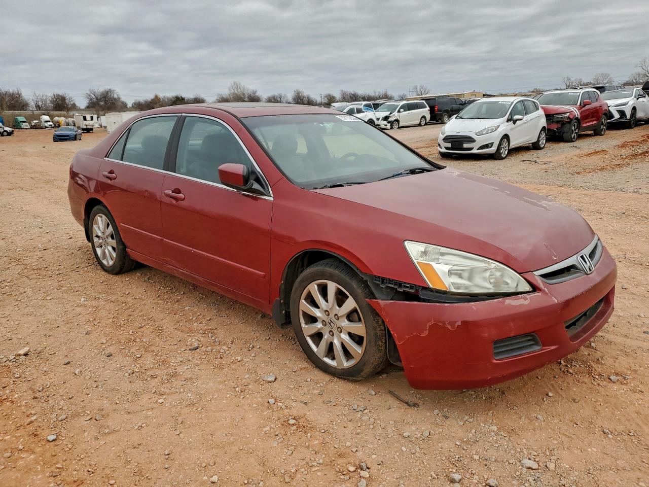 2007 Honda Accord Ex Red vin: 1HGCM66507A024151