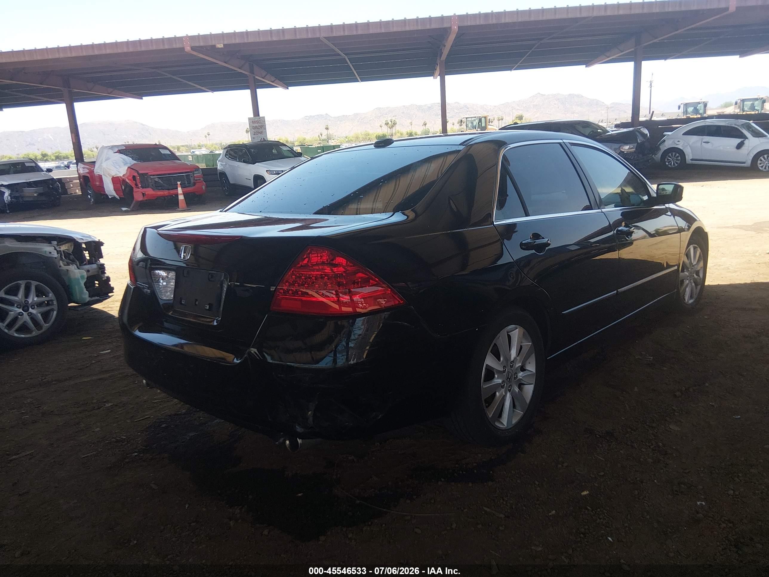 2007 Honda Accord 3.0 Ex Black vin: 1HGCM66507A035618