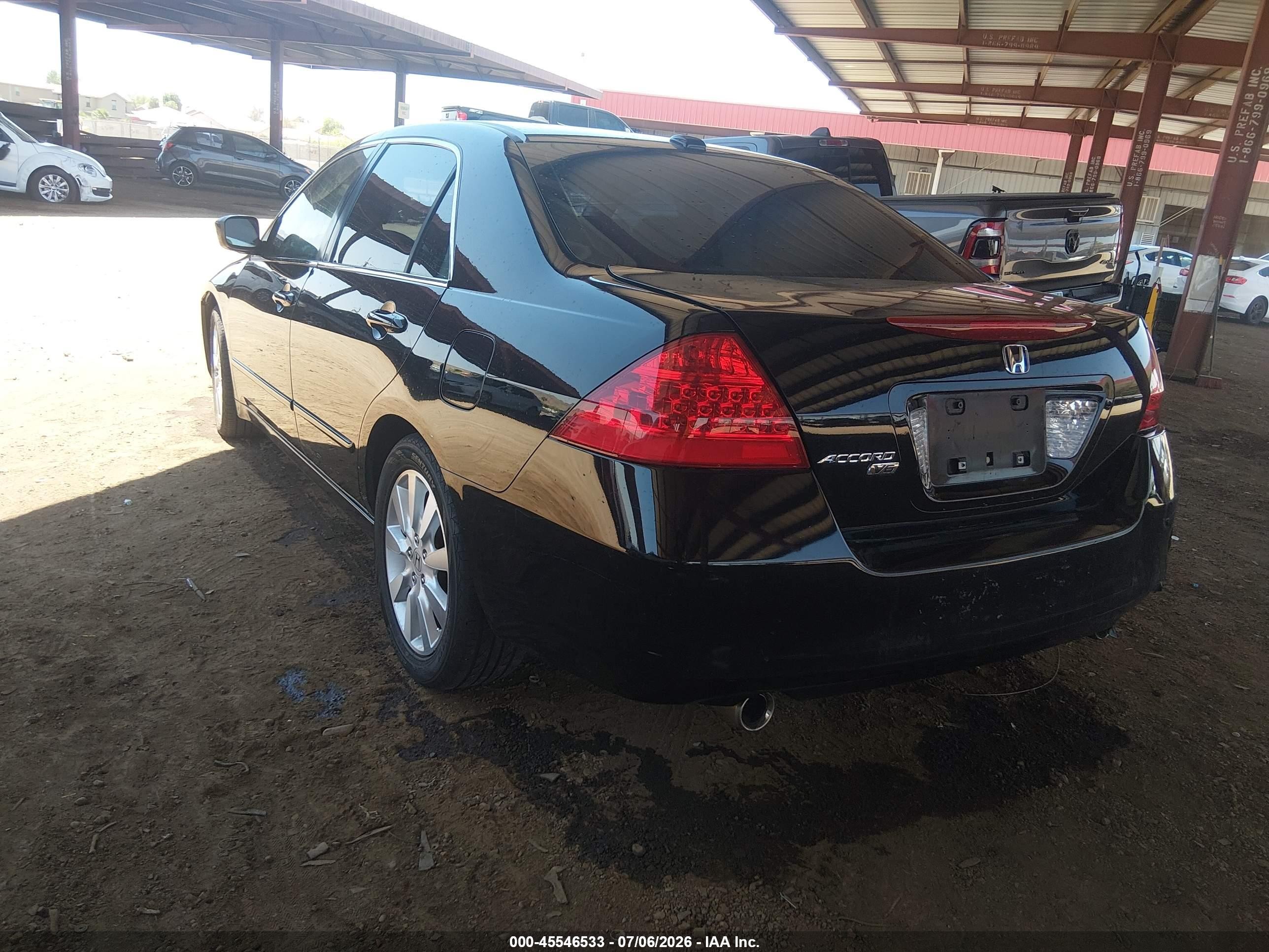 2007 Honda Accord 3.0 Ex Black vin: 1HGCM66507A035618