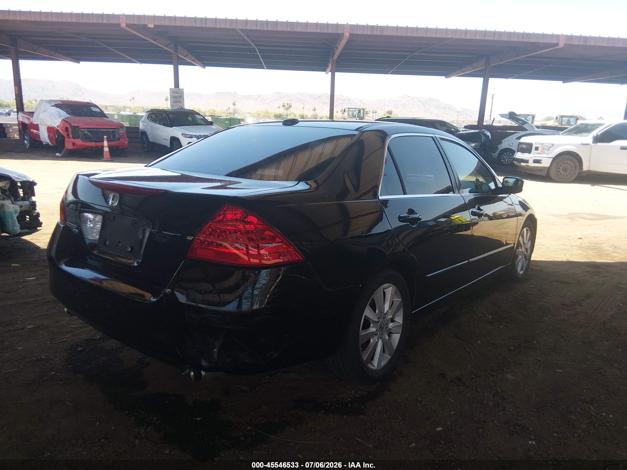 2007 Honda Accord 3.0 Ex Black vin: 1HGCM66507A035618