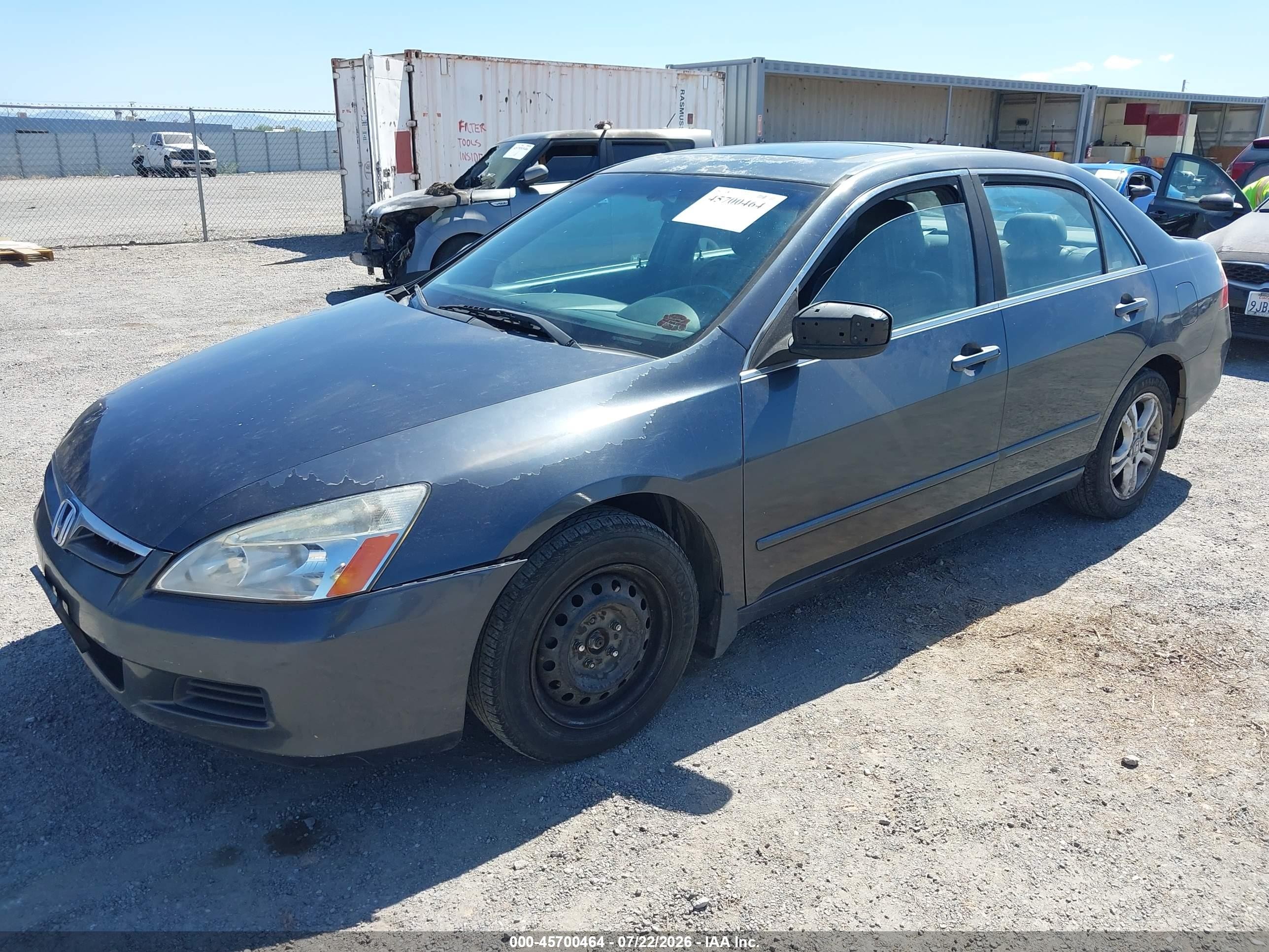 2007 Honda Accord 3.0 Ex Gray vin: 1HGCM66507A085287