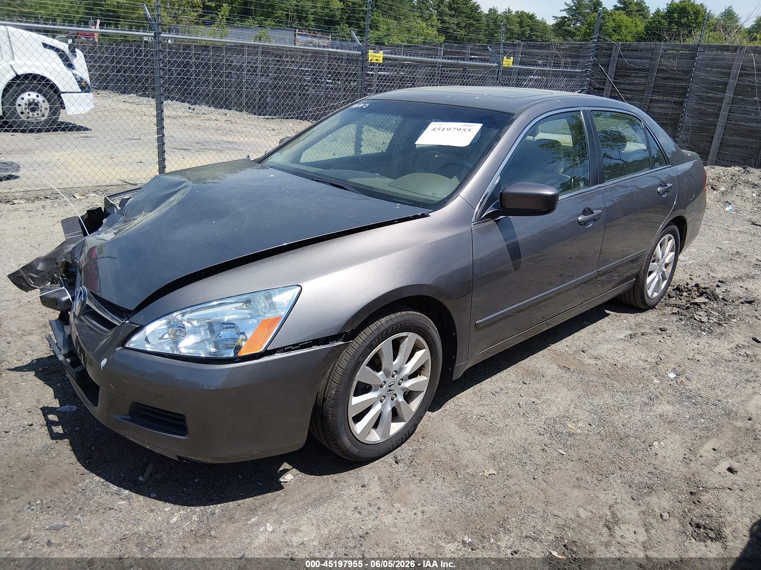 2007 Honda Accord 3.0 Ex Gray vin: 1HGCM66507A086729