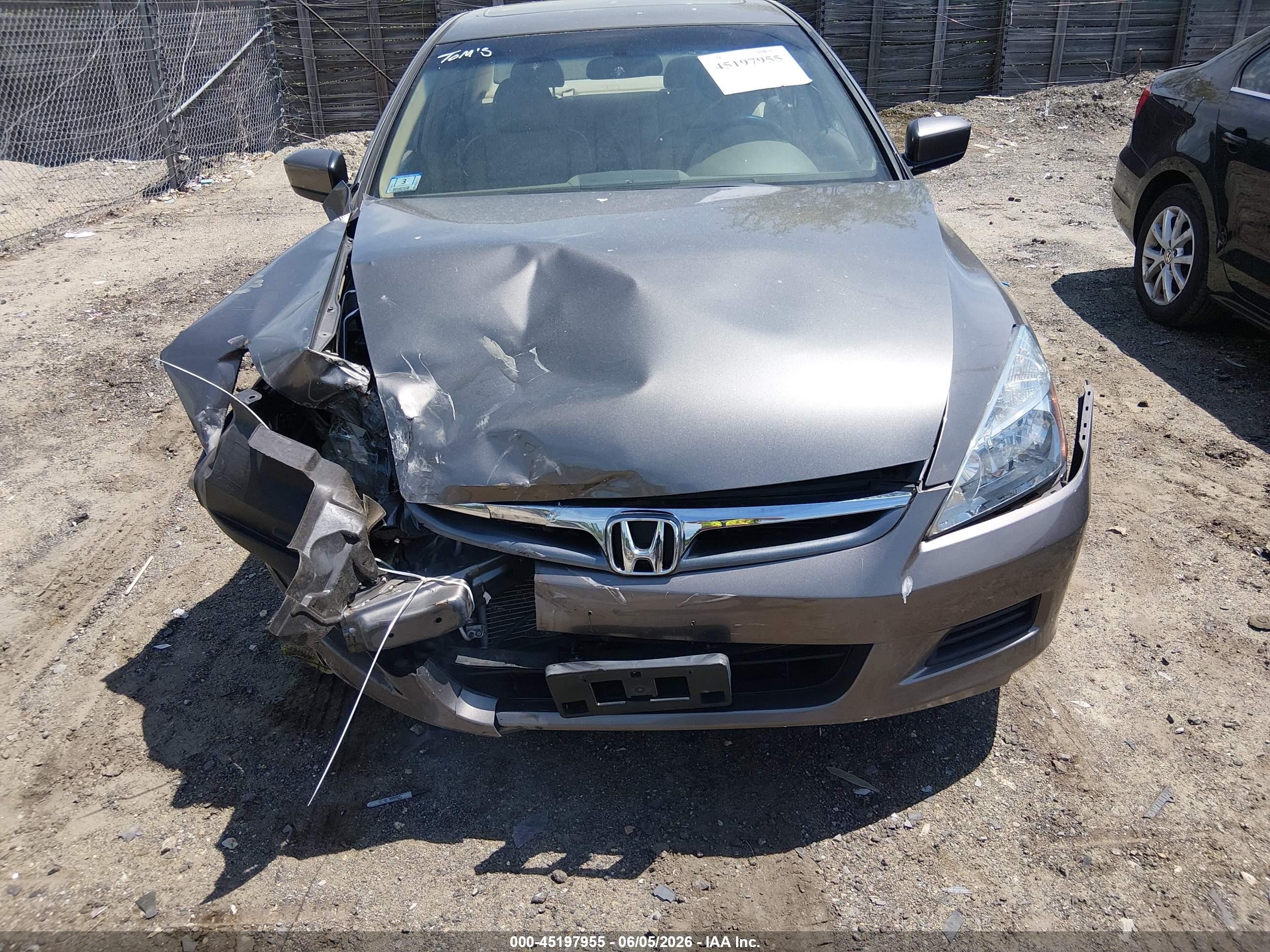 2007 Honda Accord 3.0 Ex Gray vin: 1HGCM66507A086729