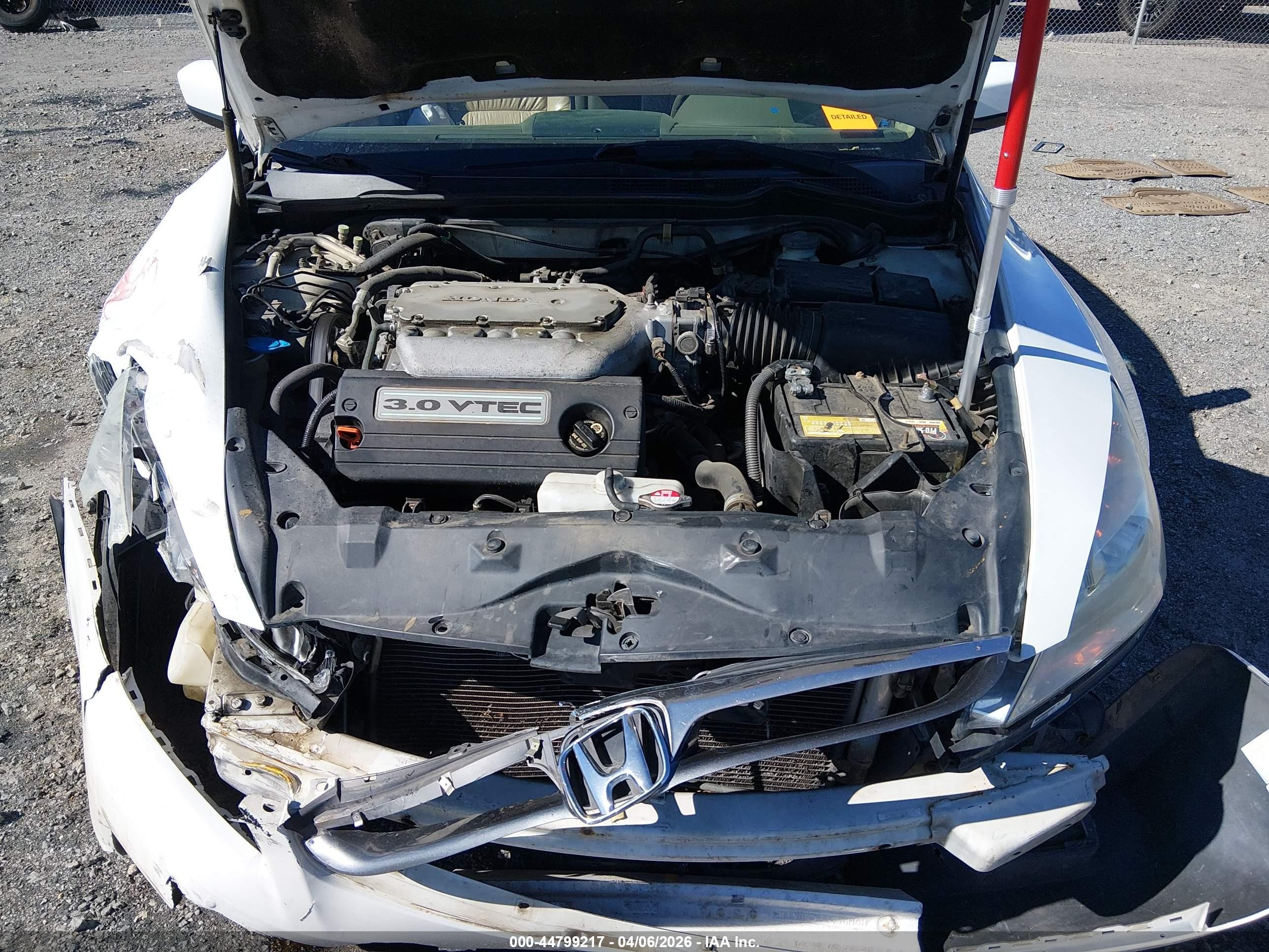 2007 Honda Accord 3.0 Ex White vin: 1HGCM66507A105408