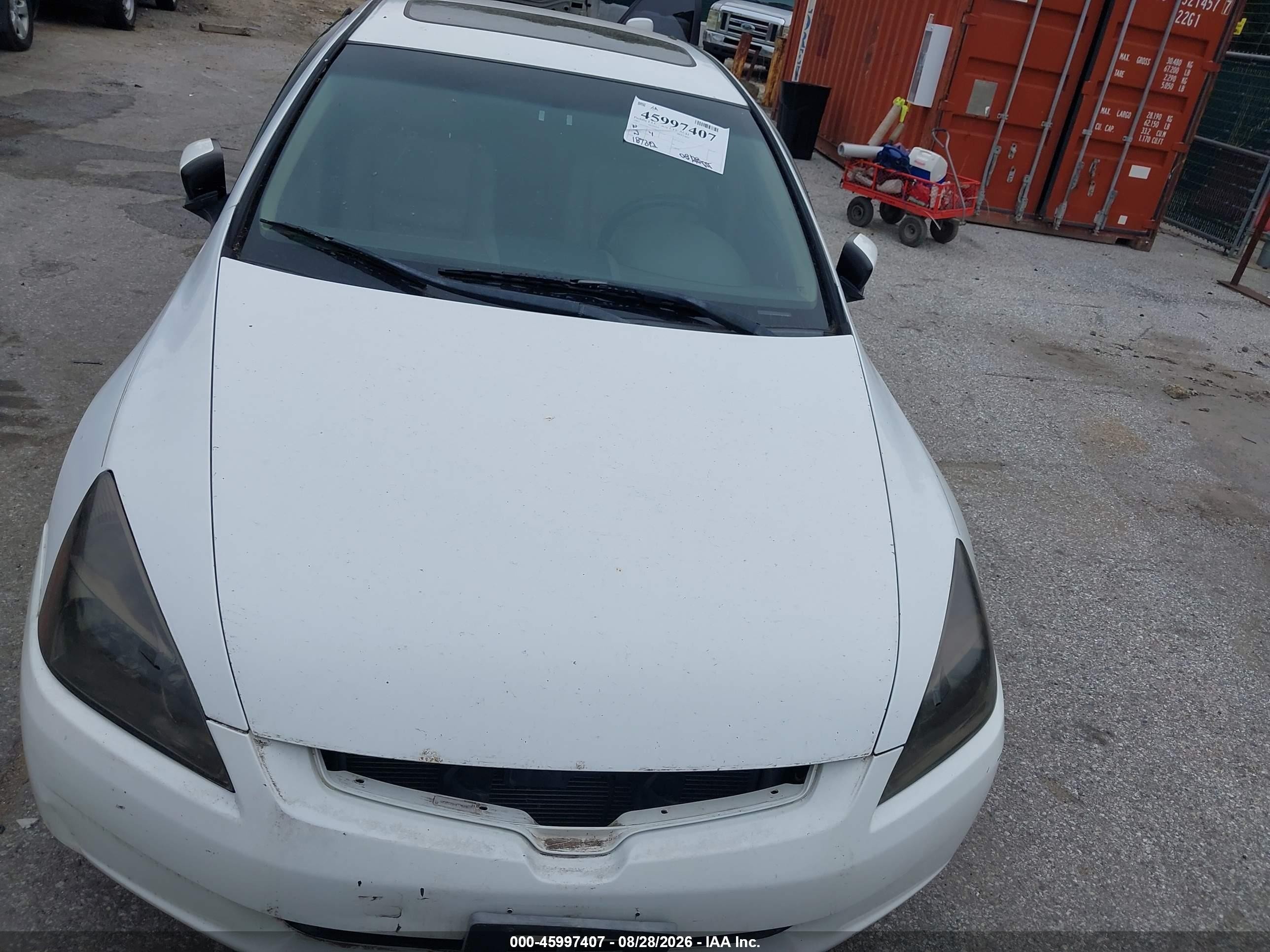 2003 Honda Accord 3.0 Ex White vin: 1HGCM66513A101040