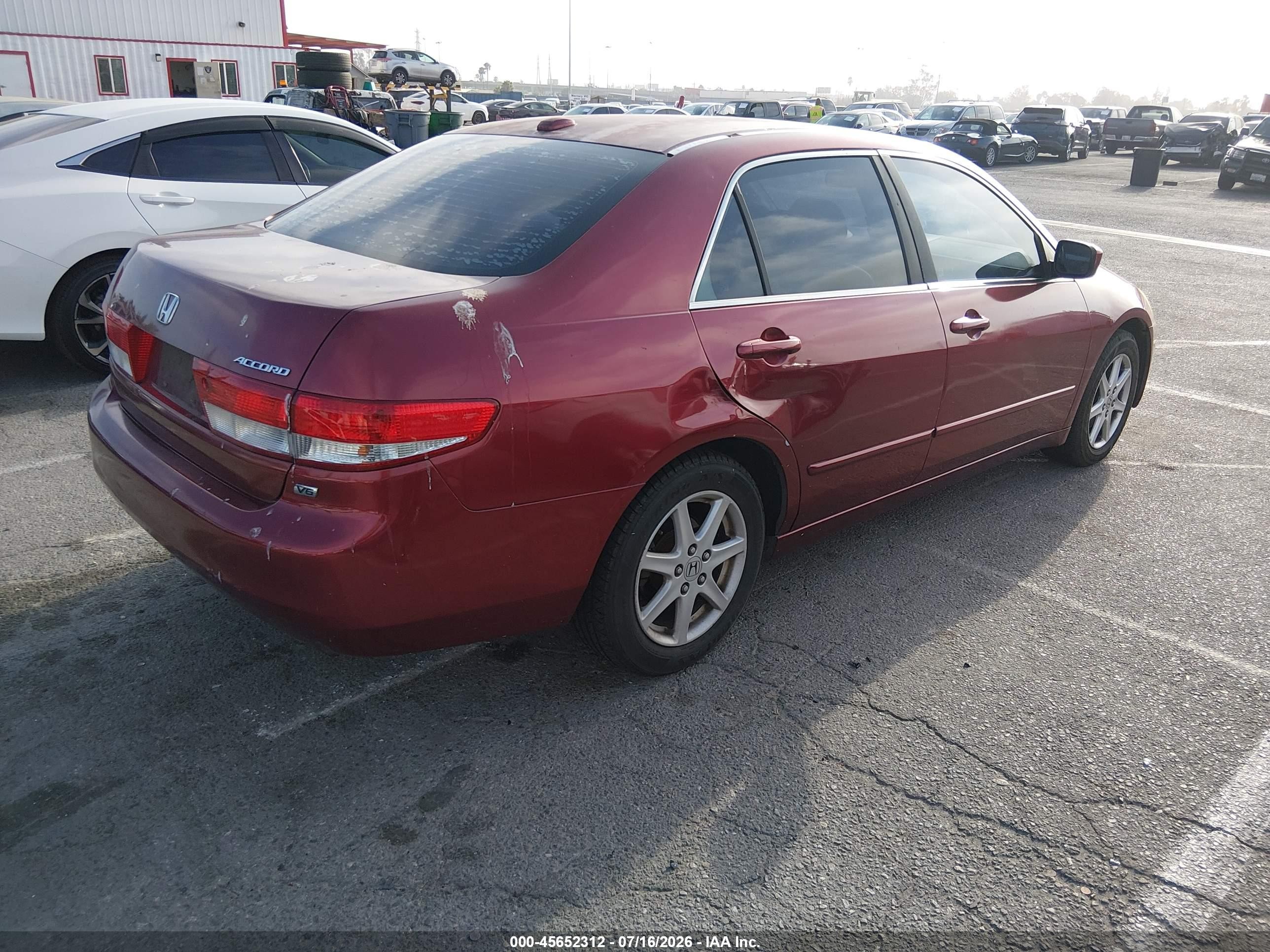 2004 Honda Accord 3.0 Ex Burgundy vin: 1HGCM66514A005619