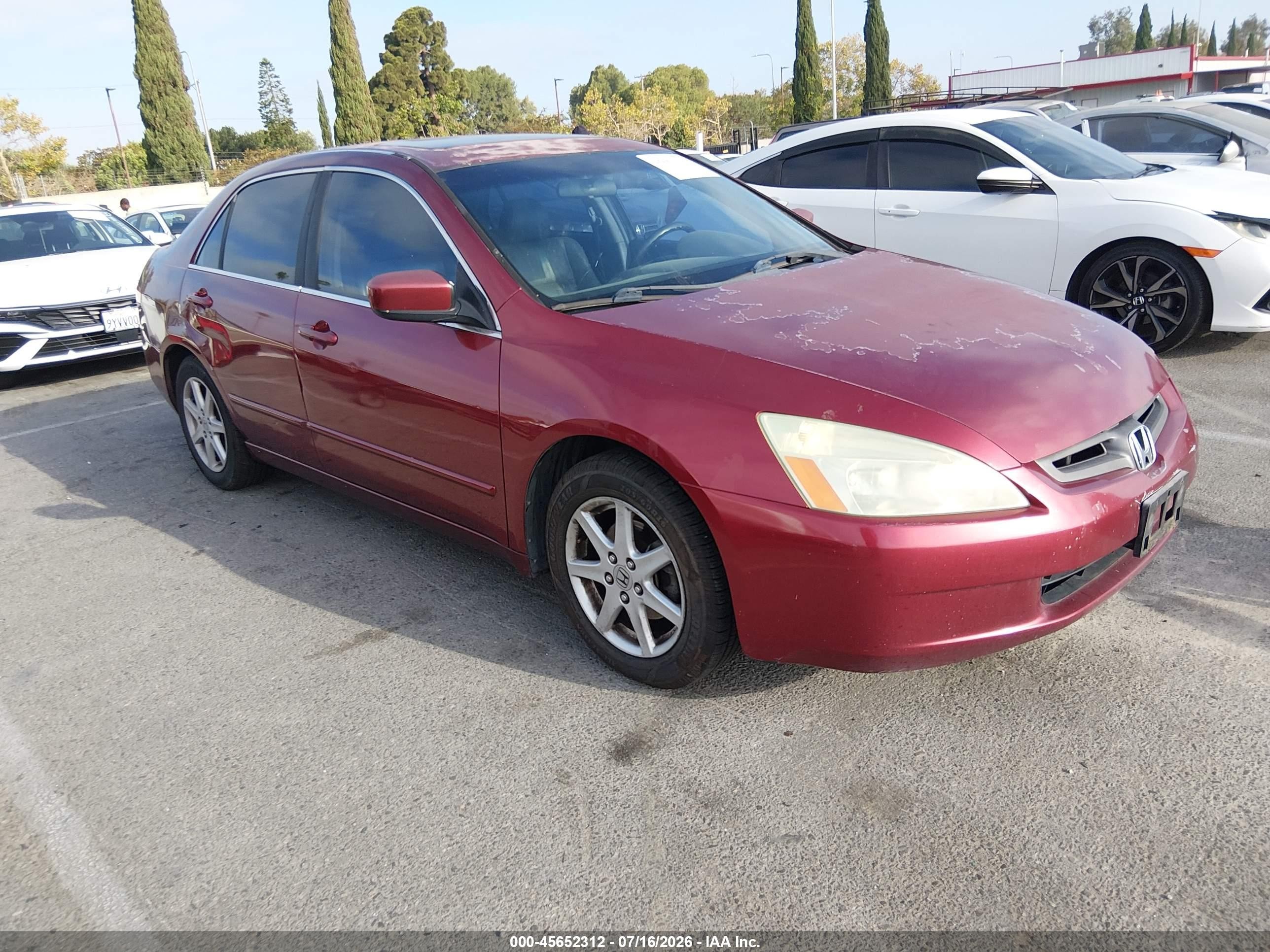 2004 Honda Accord 3.0 Ex Бордовый vin: 1HGCM66514A005619