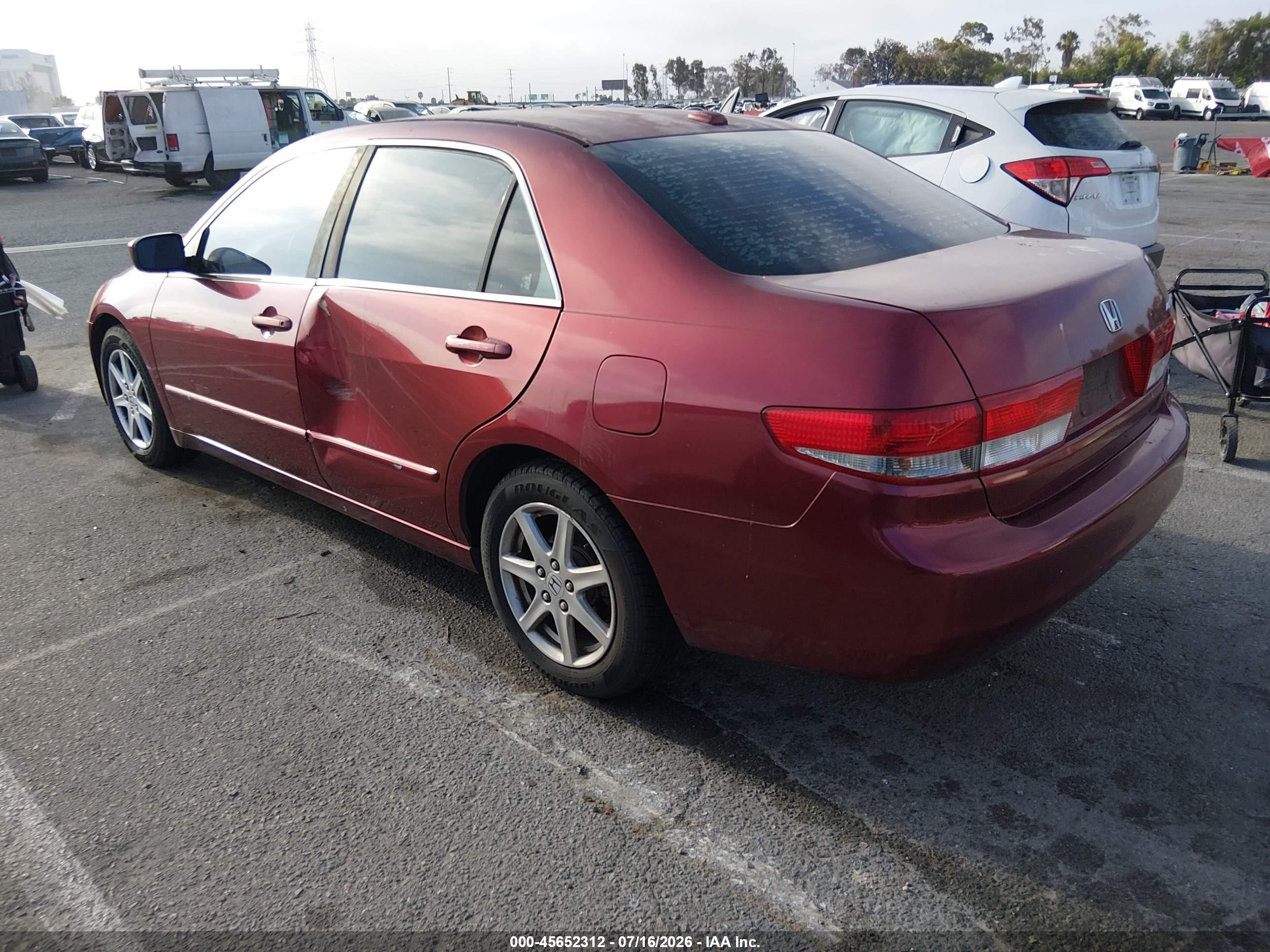 2004 Honda Accord 3.0 Ex Burgundy vin: 1HGCM66514A005619