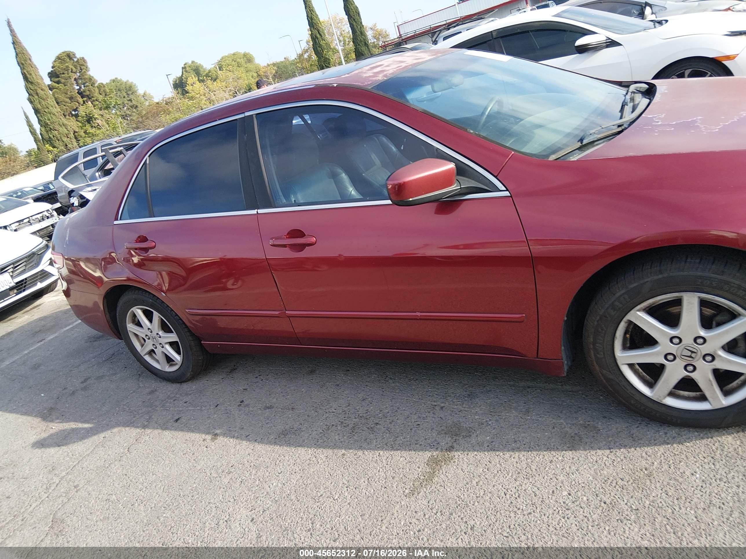 2004 Honda Accord 3.0 Ex Burgundy vin: 1HGCM66514A005619