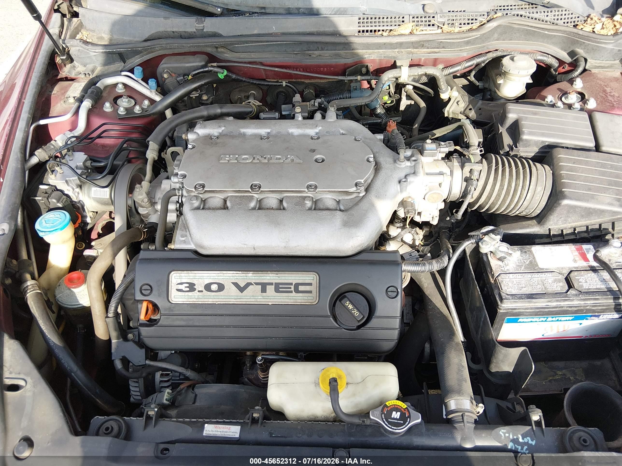 2004 Honda Accord 3.0 Ex Burgundy vin: 1HGCM66514A005619