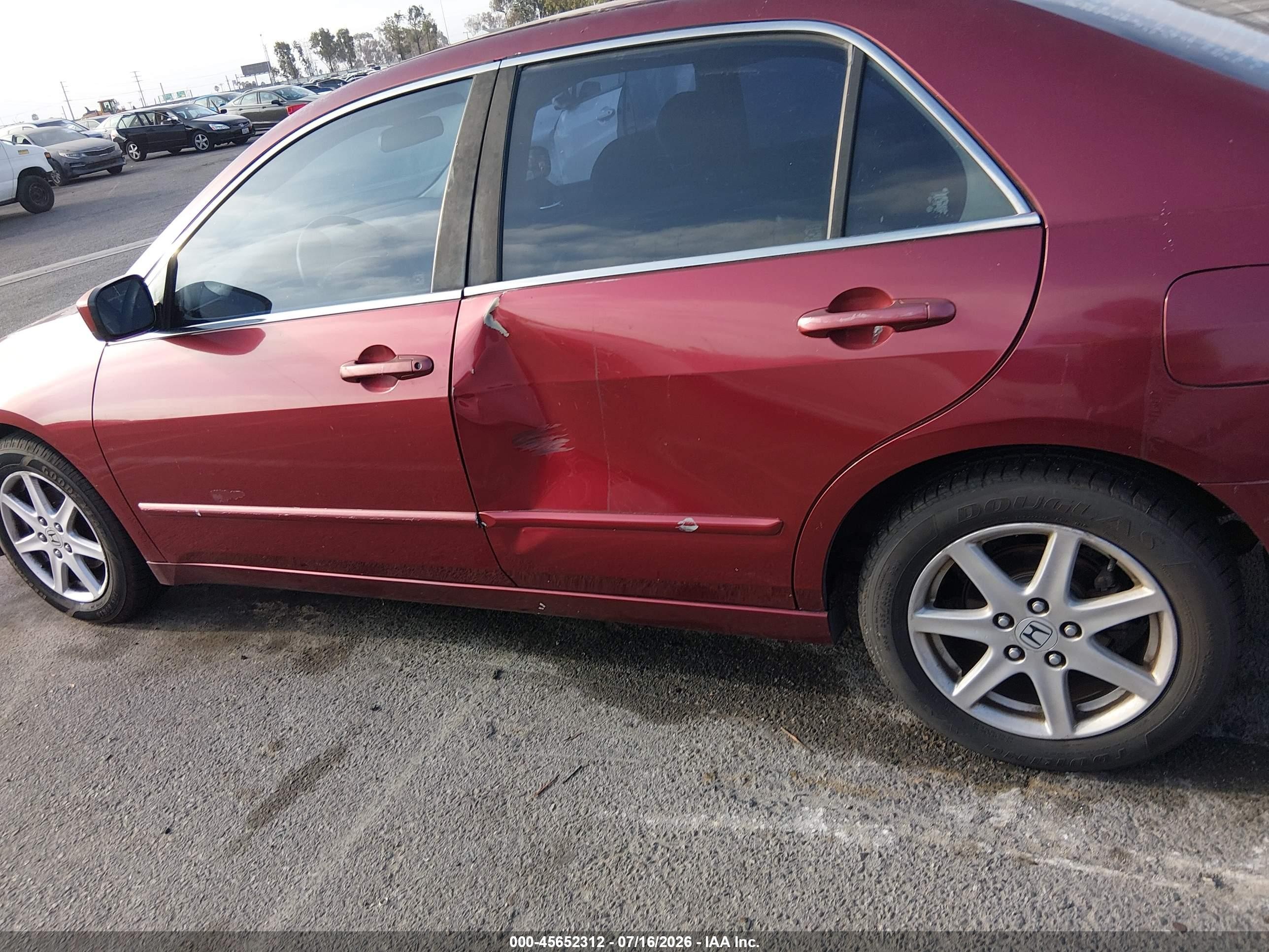 2004 Honda Accord 3.0 Ex Burgundy vin: 1HGCM66514A005619