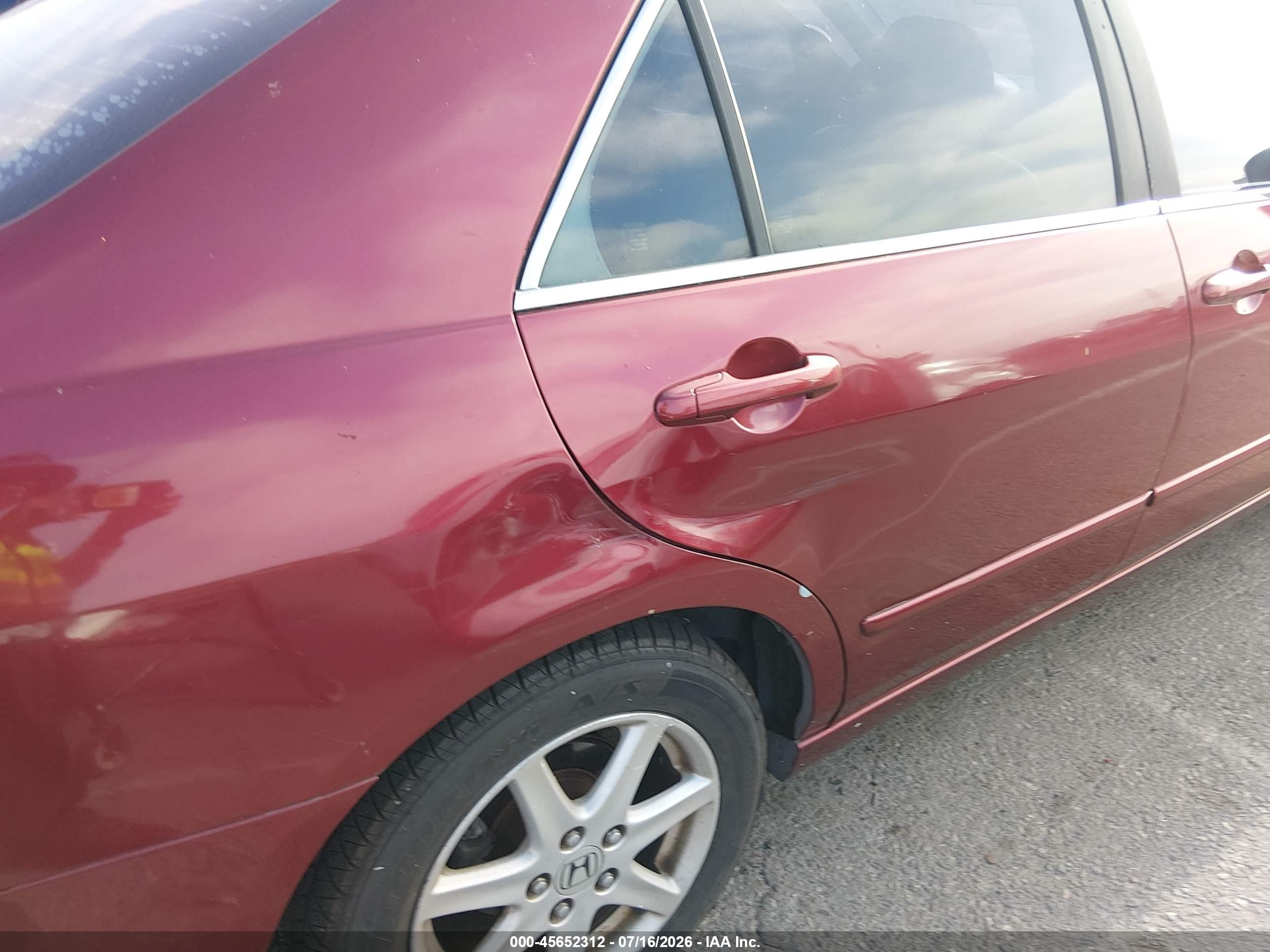 2004 Honda Accord 3.0 Ex Burgundy vin: 1HGCM66514A005619