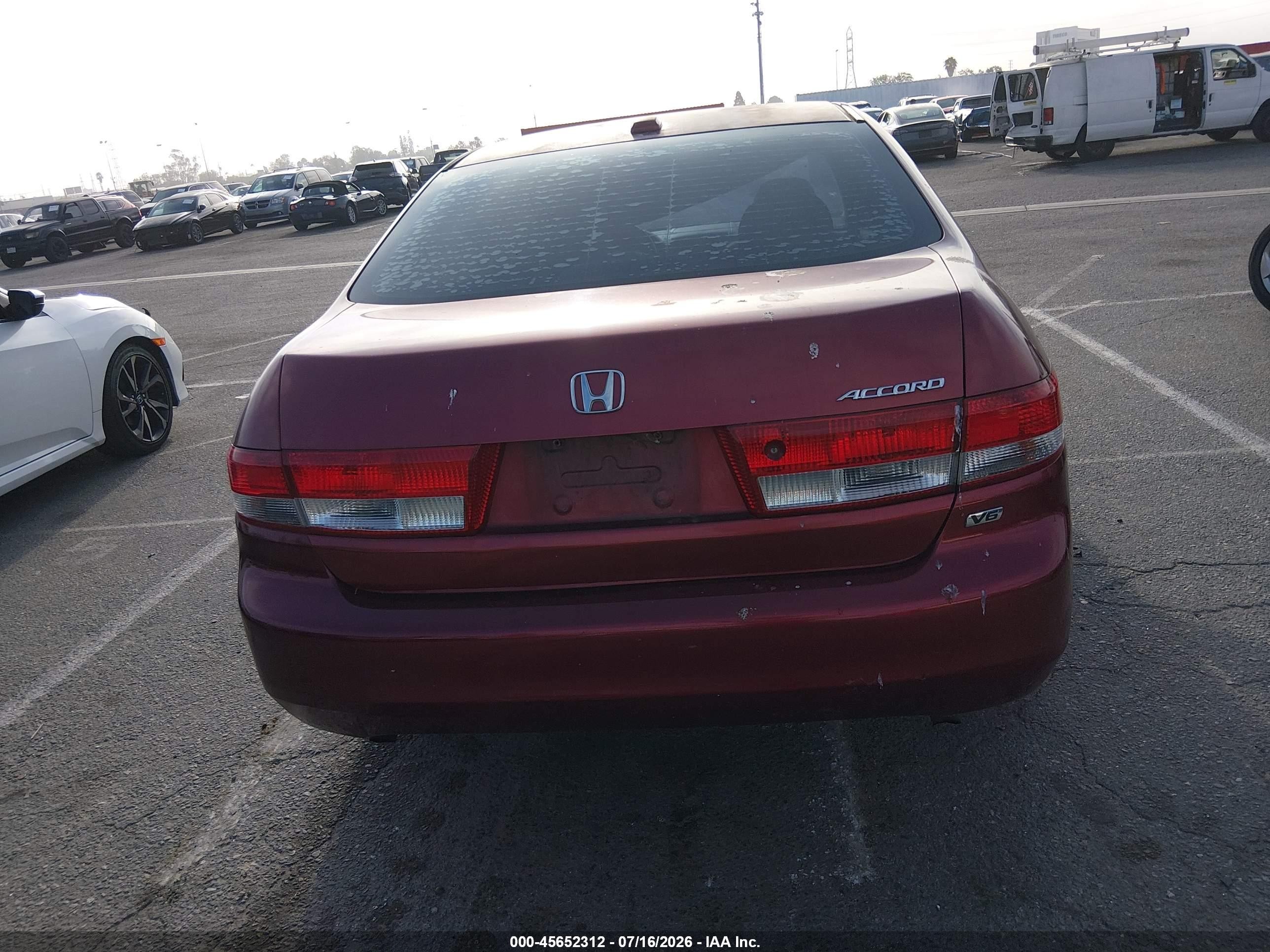 2004 Honda Accord 3.0 Ex Burgundy vin: 1HGCM66514A005619