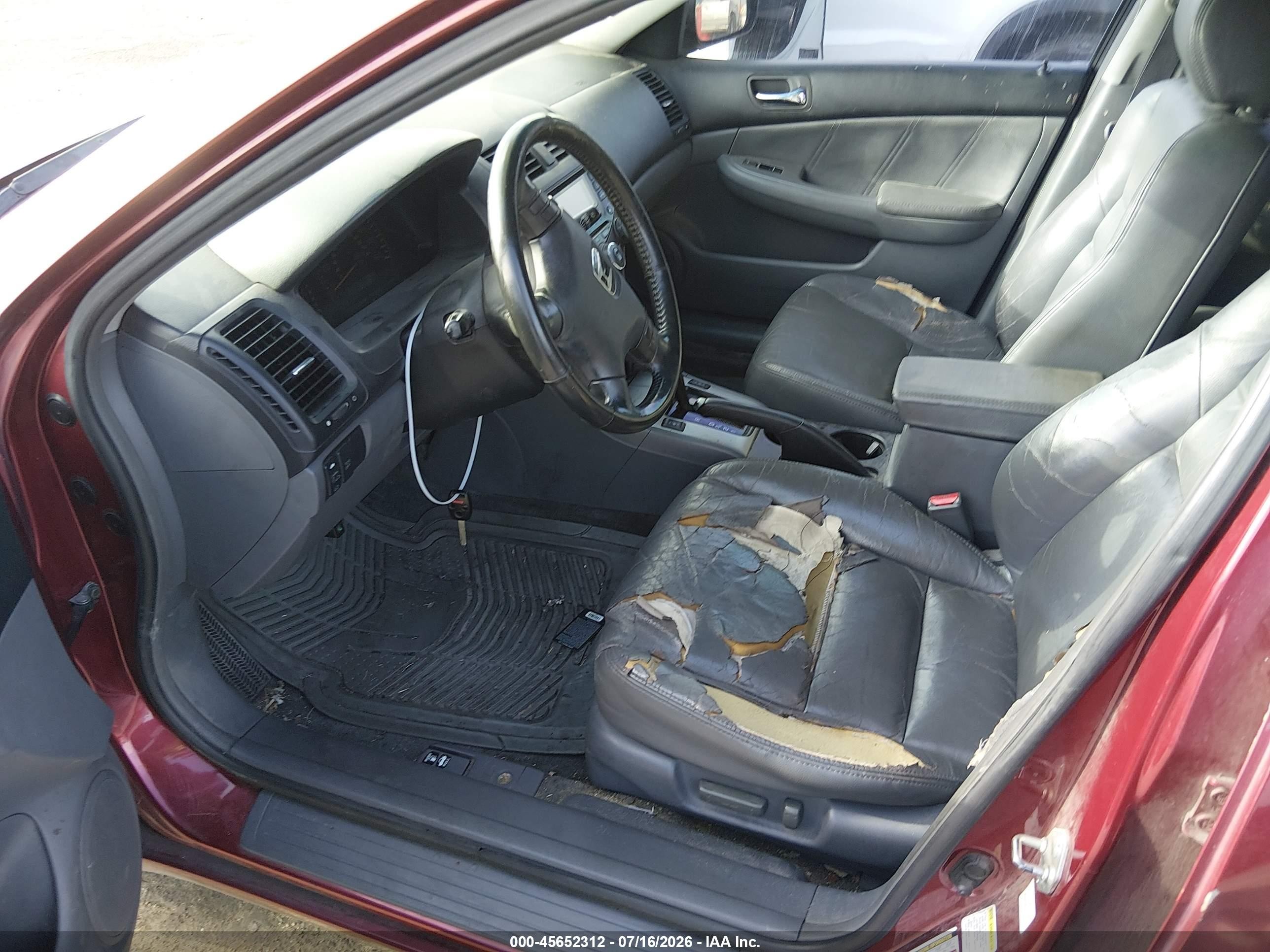 2004 Honda Accord 3.0 Ex Burgundy vin: 1HGCM66514A005619