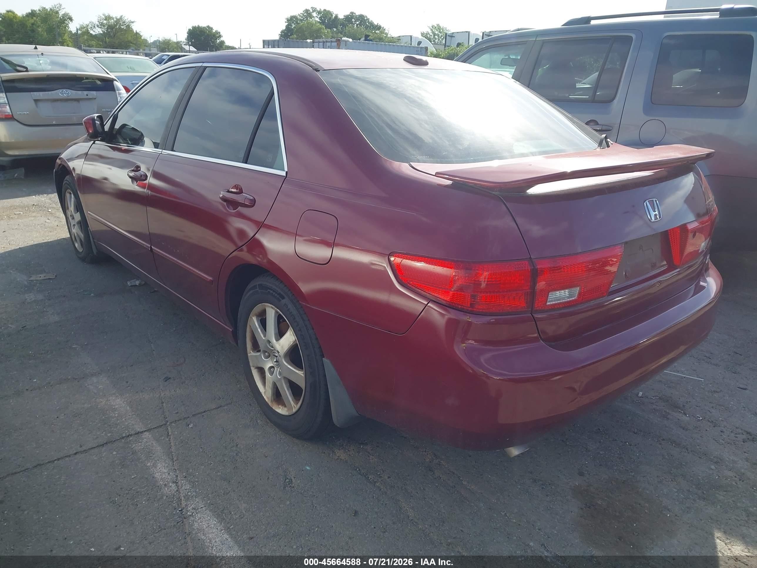 2005 Honda Accord 3.0 Ex Бордовый vin: 1HGCM66515A057365