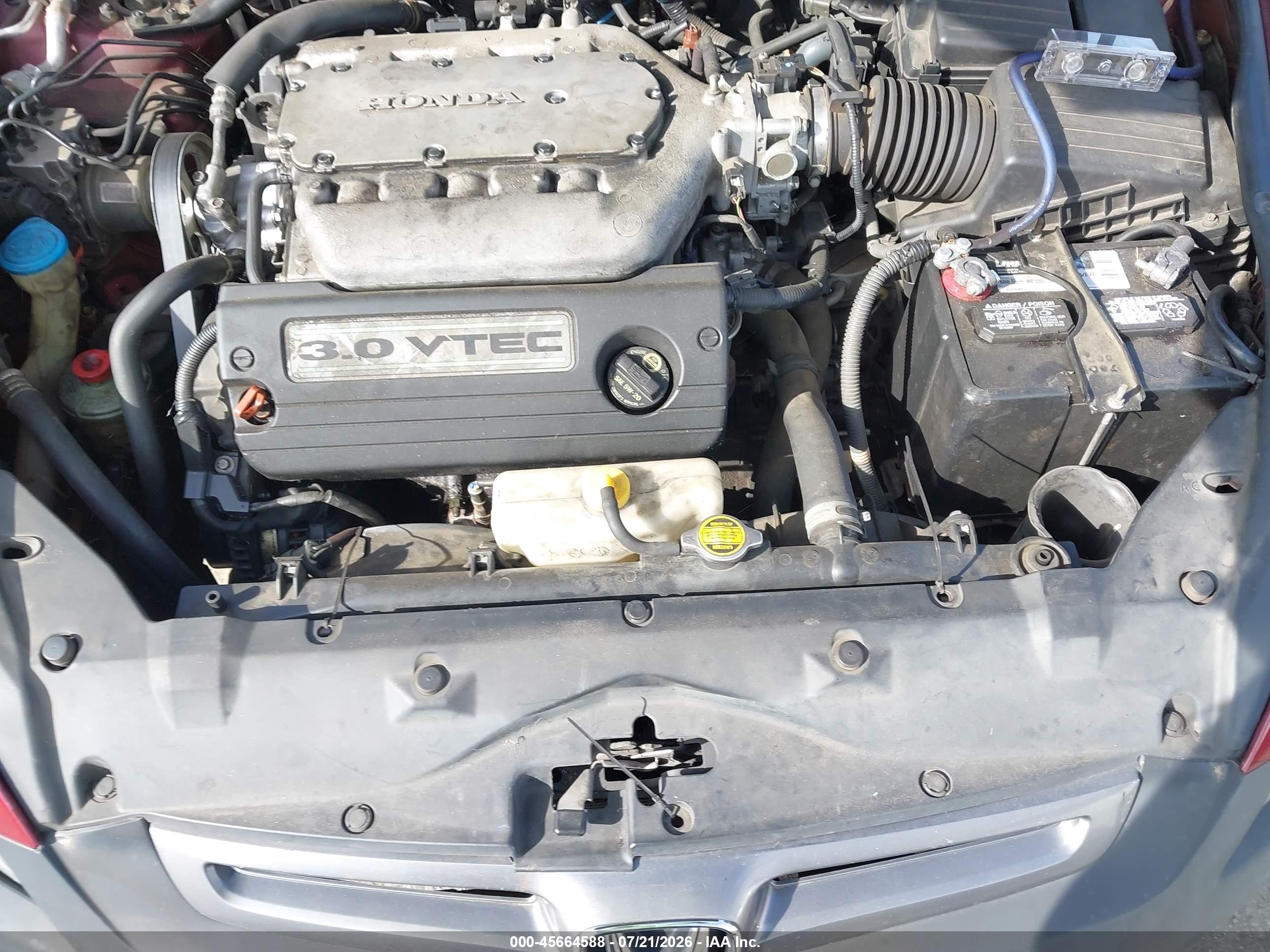 2005 Honda Accord 3.0 Ex Бордовый vin: 1HGCM66515A057365