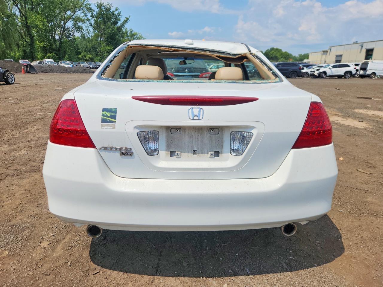 2006 Honda Accord Ex White vin: 1HGCM66516A003954