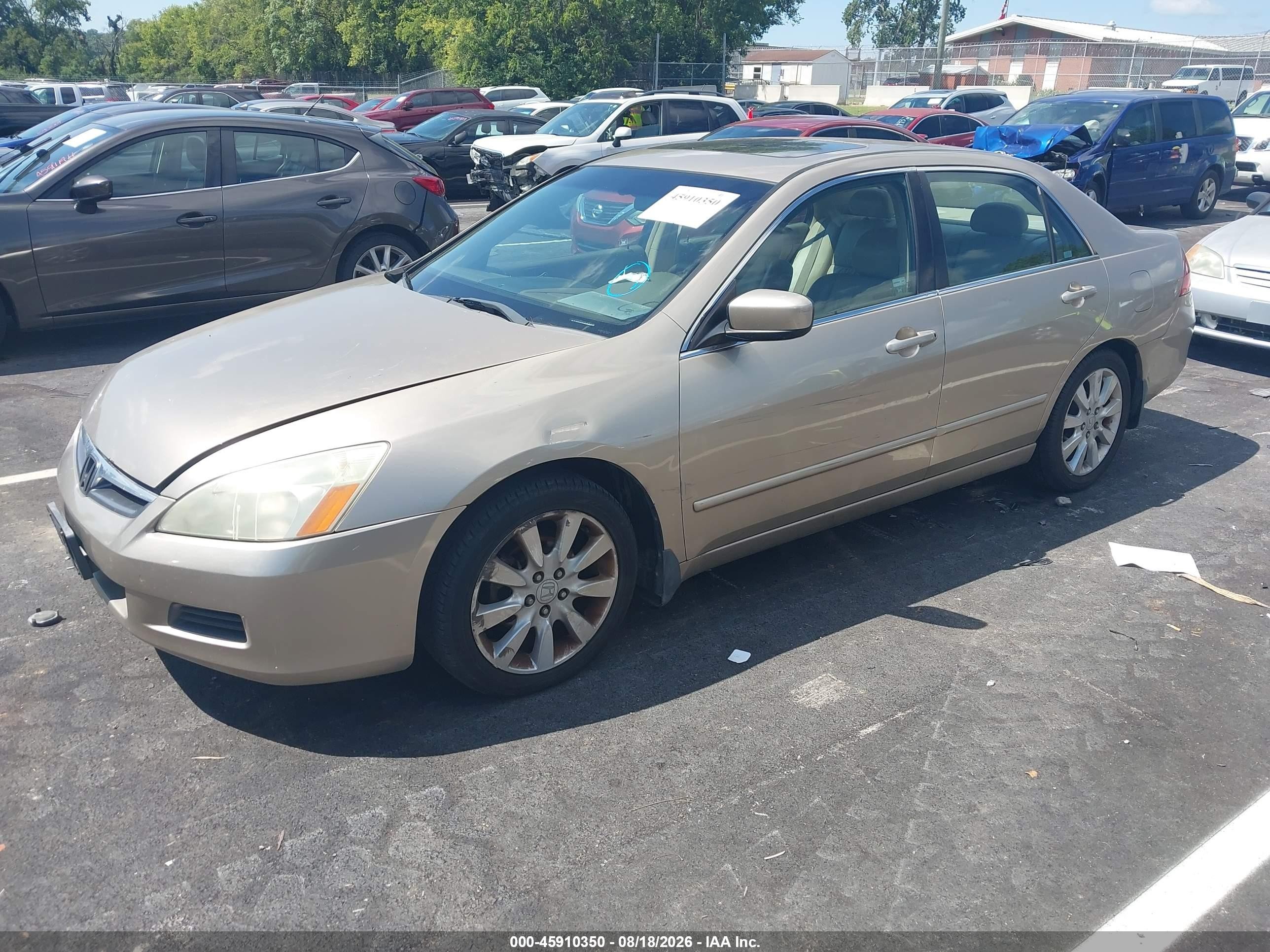 2006 Honda Accord 3.0 Ex Желто-коричневый vin: 1HGCM66516A027431