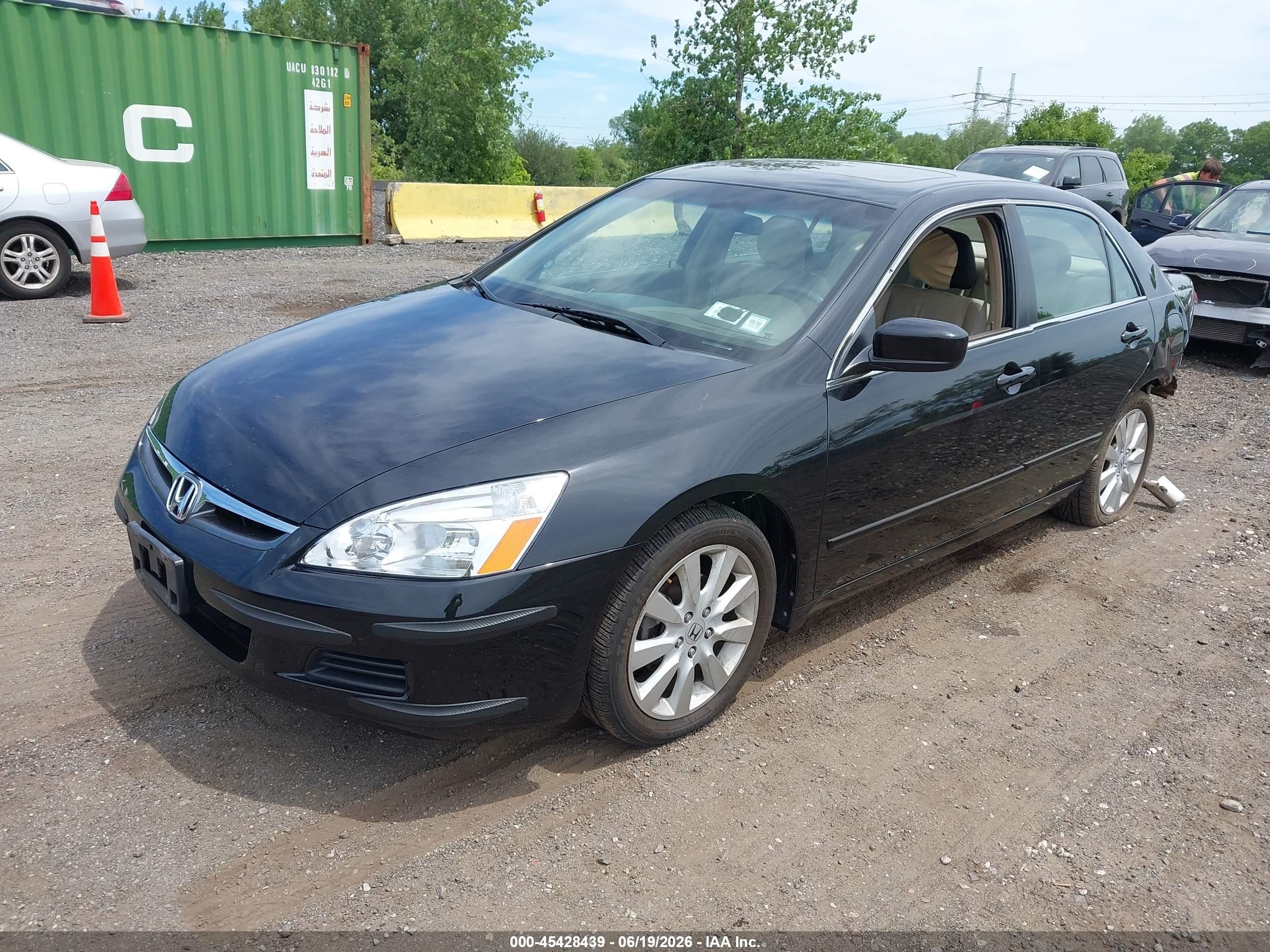 2007 Honda Accord 3.0 Ex Black vin: 1HGCM66517A006399