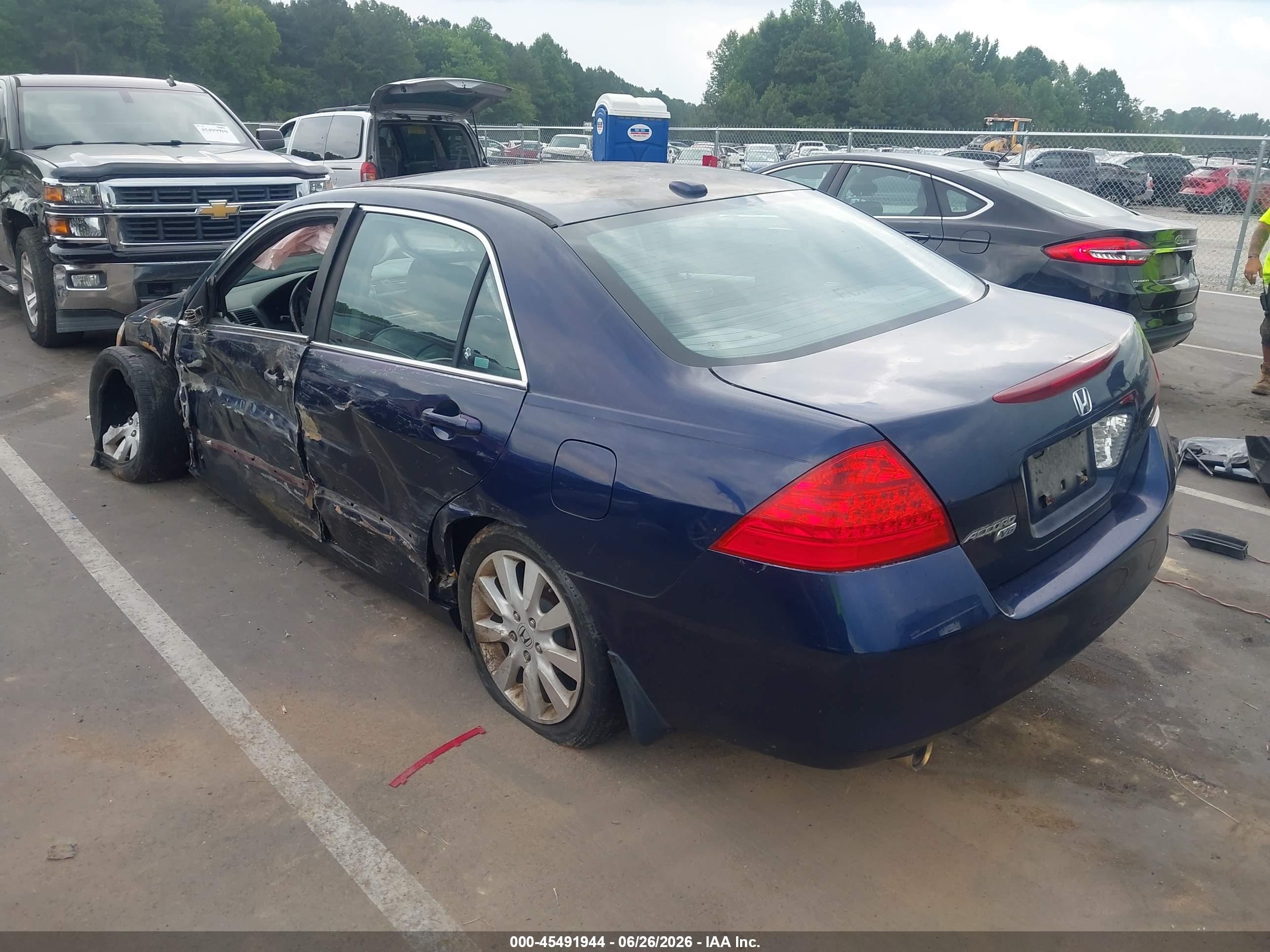 2007 Honda Accord 3.0 Ex Синий vin: 1HGCM66517A043050