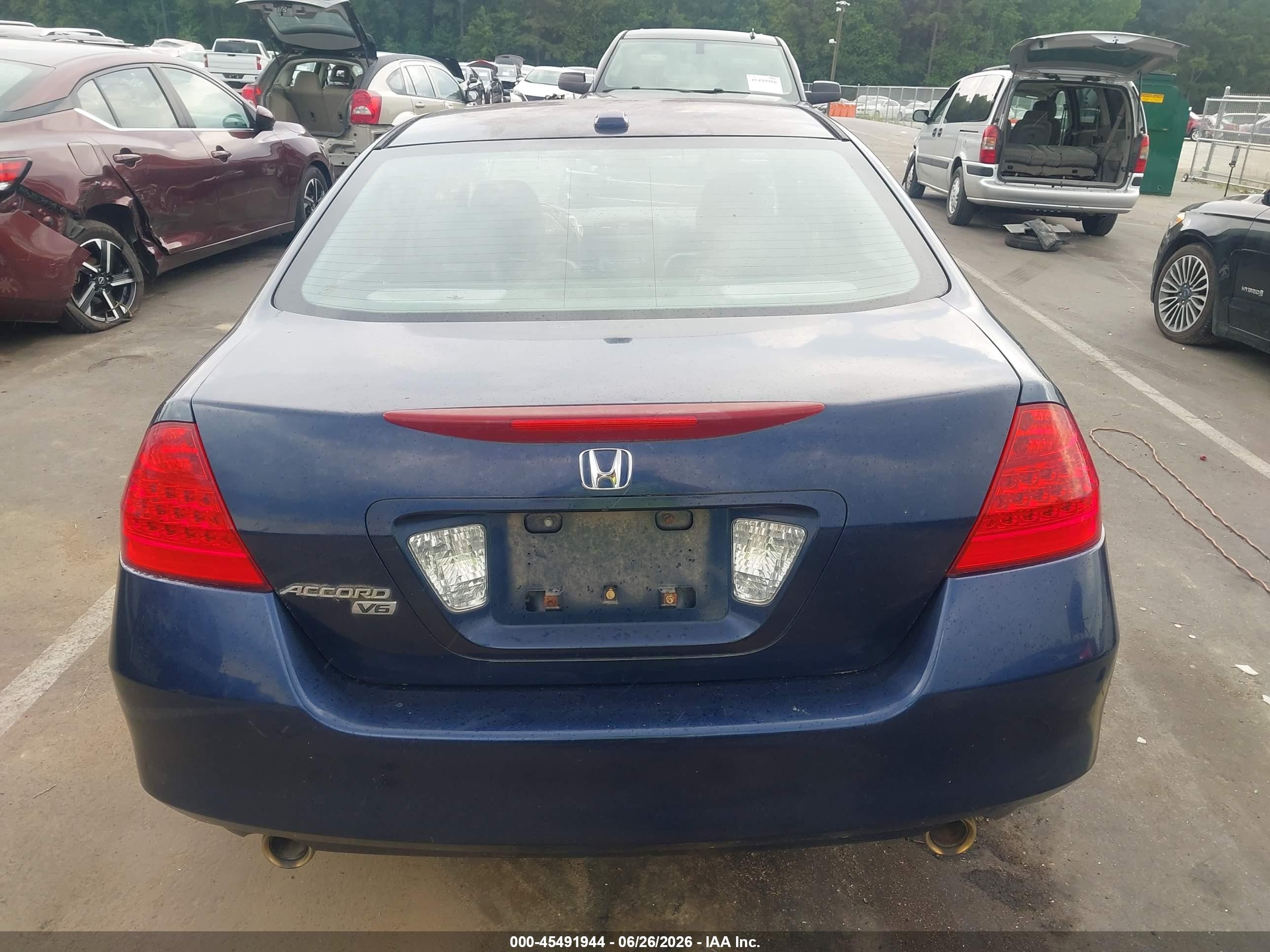 2007 Honda Accord 3.0 Ex Синий vin: 1HGCM66517A043050