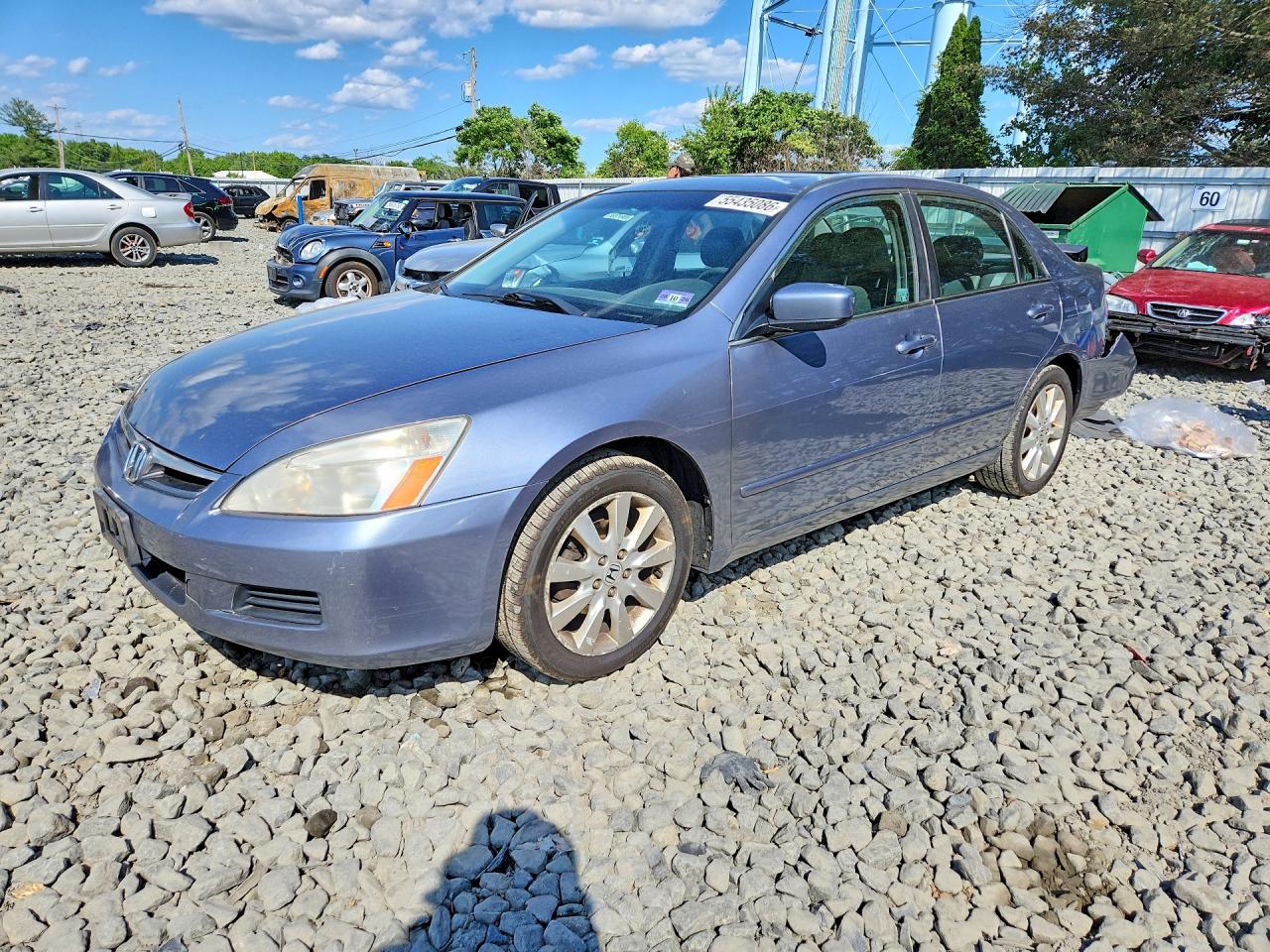 2007 Honda Accord Ex Blue vin: 1HGCM66517A059474