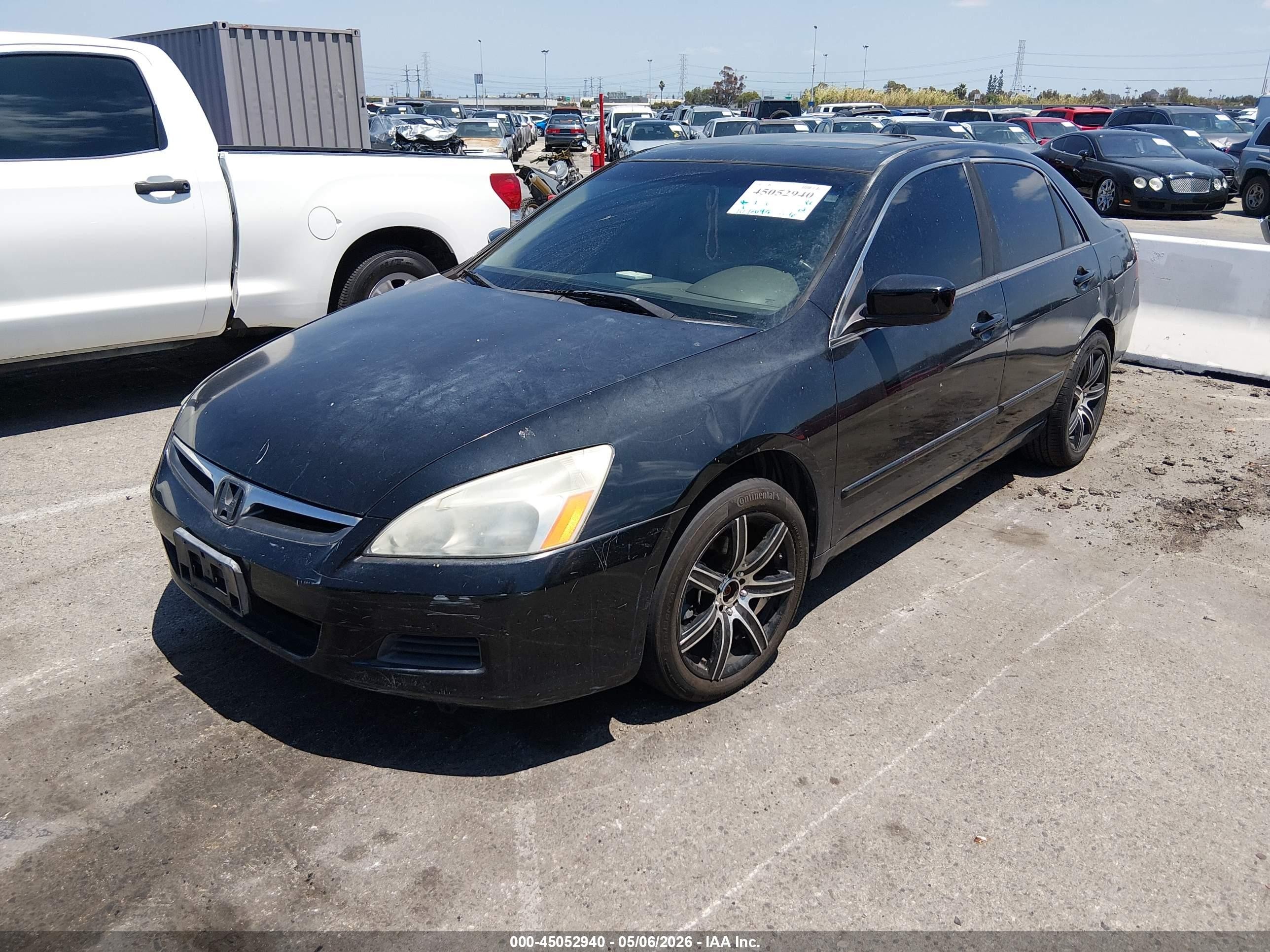 2007 Honda Accord 3.0 Ex Black vin: 1HGCM66517A071124