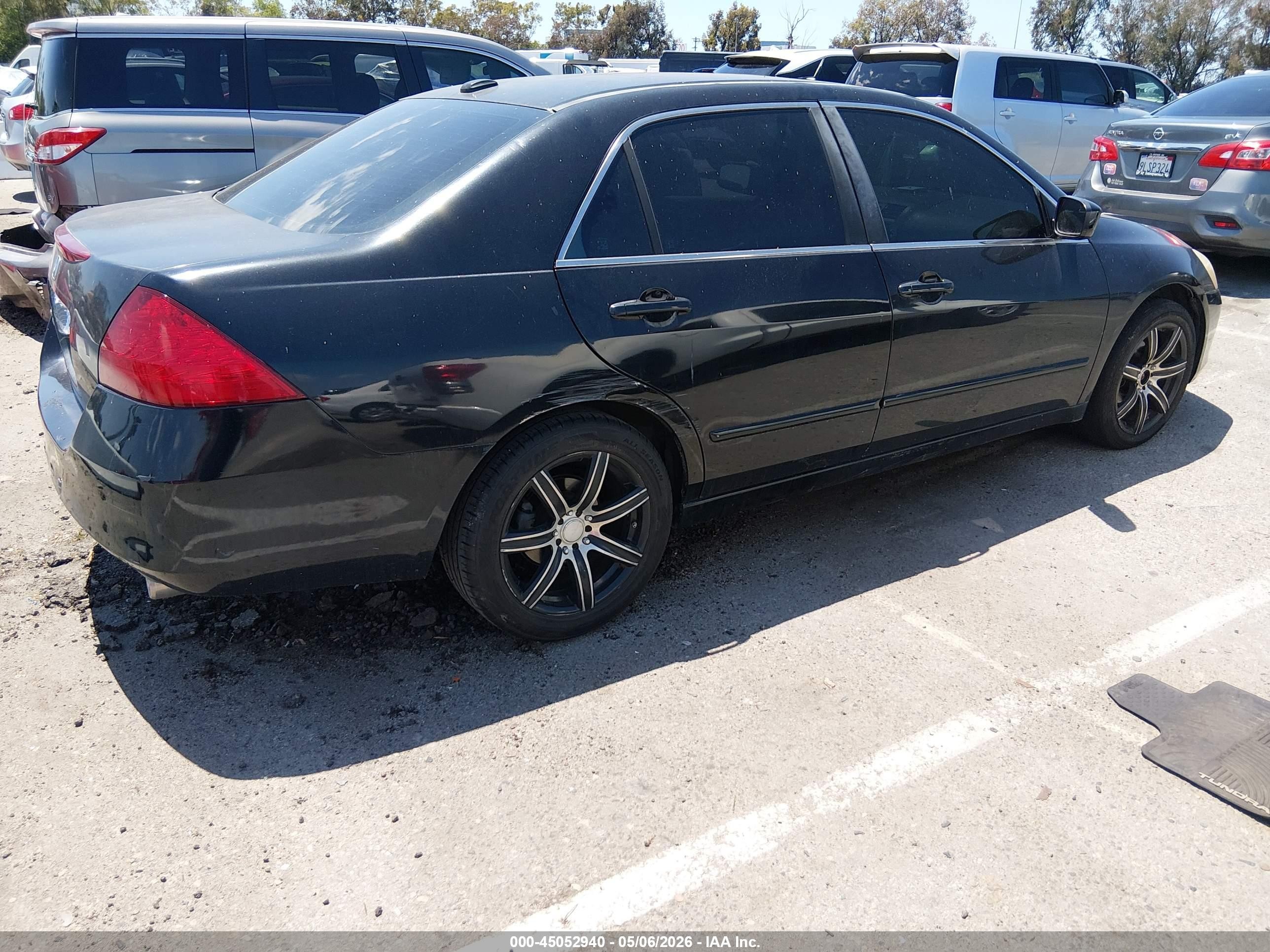 2007 Honda Accord 3.0 Ex Black vin: 1HGCM66517A071124