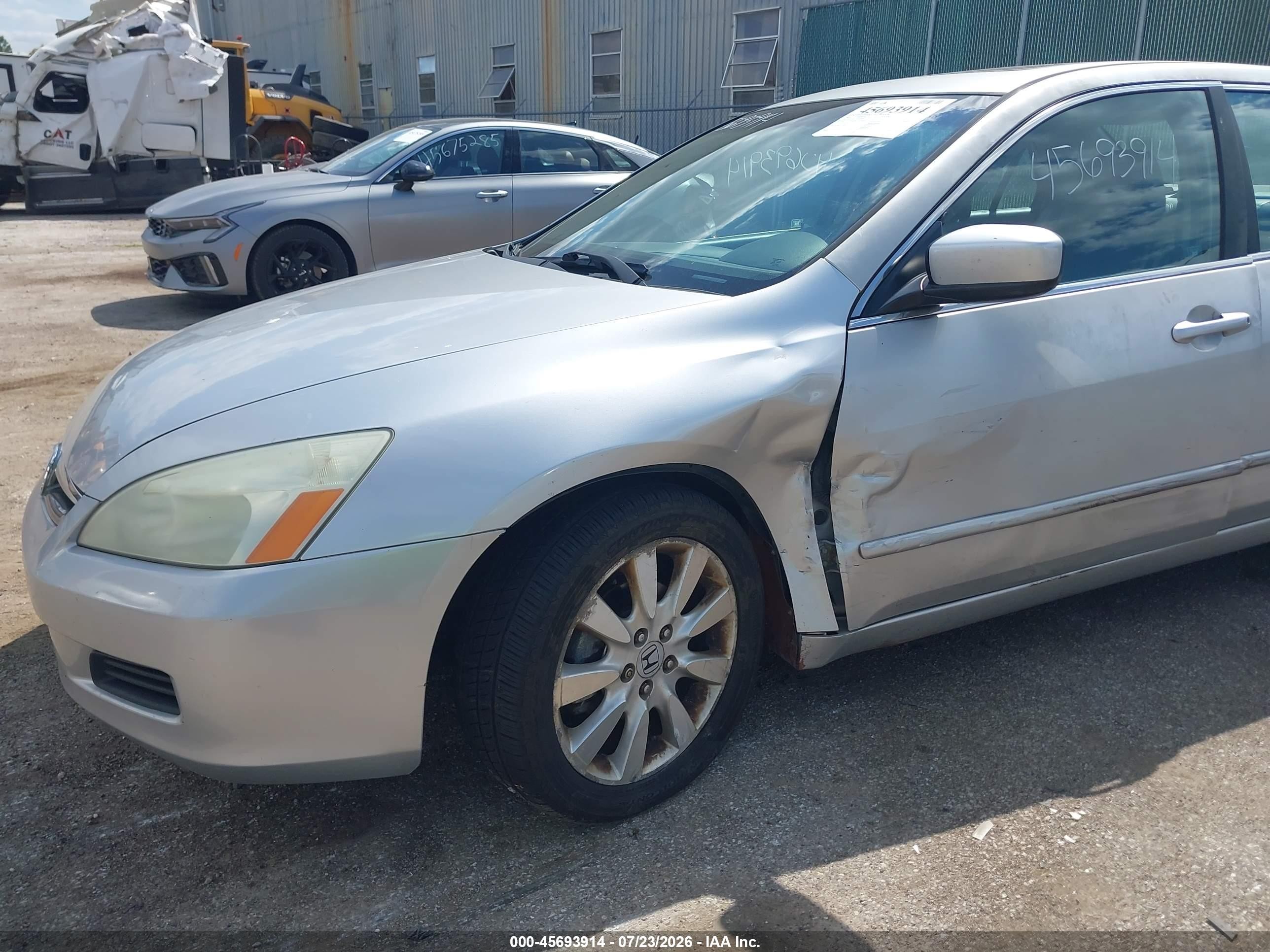 2007 Honda Accord 3.0 Ex Silver vin: 1HGCM66517A077246