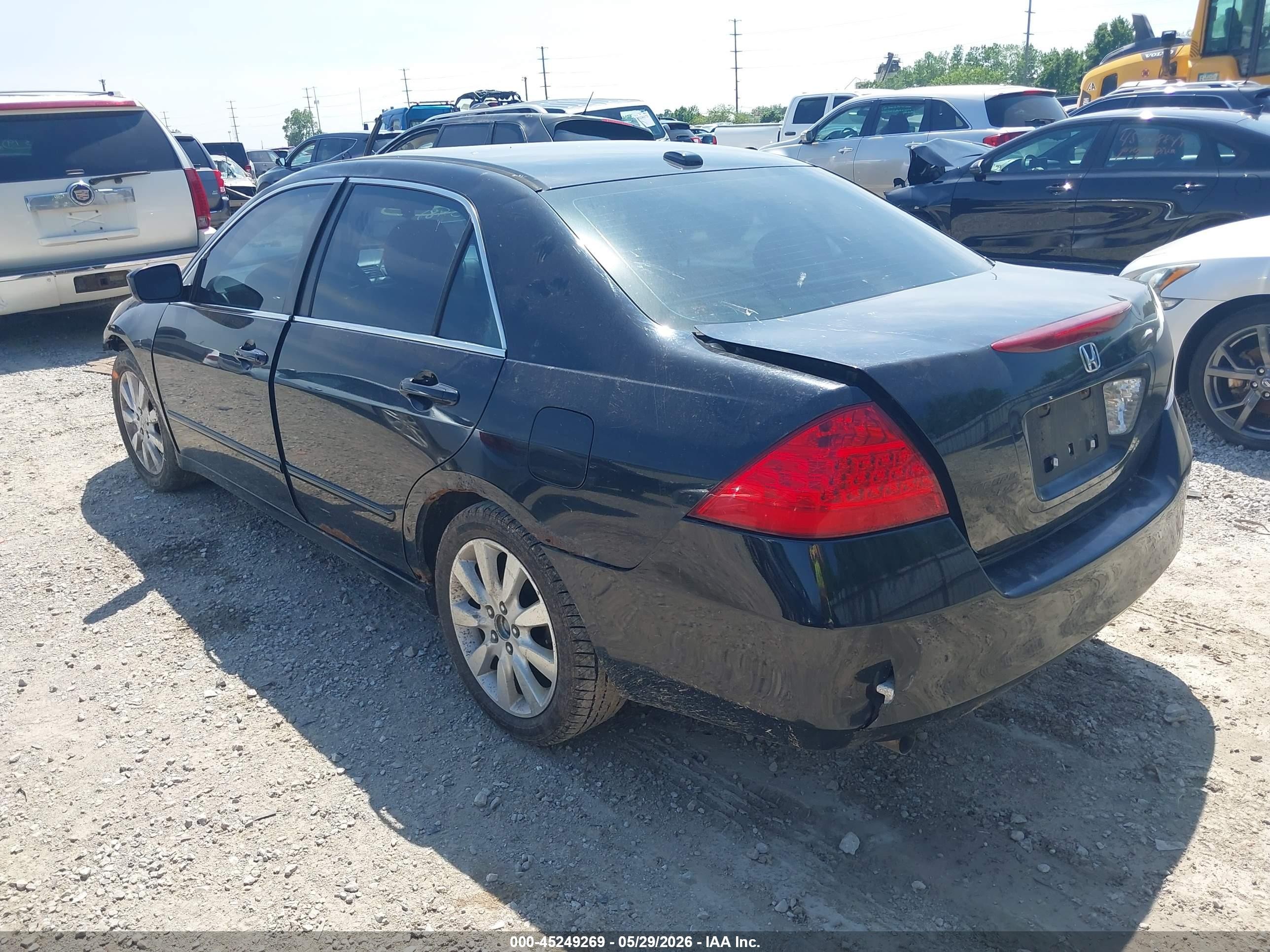 2007 Honda Accord 3.0 Ex Black vin: 1HGCM66517A084598