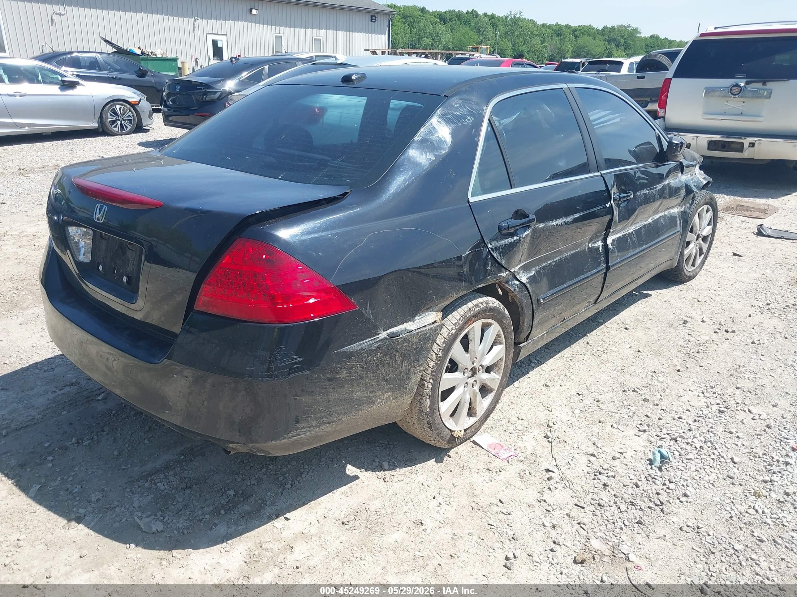 2007 Honda Accord 3.0 Ex Black vin: 1HGCM66517A084598