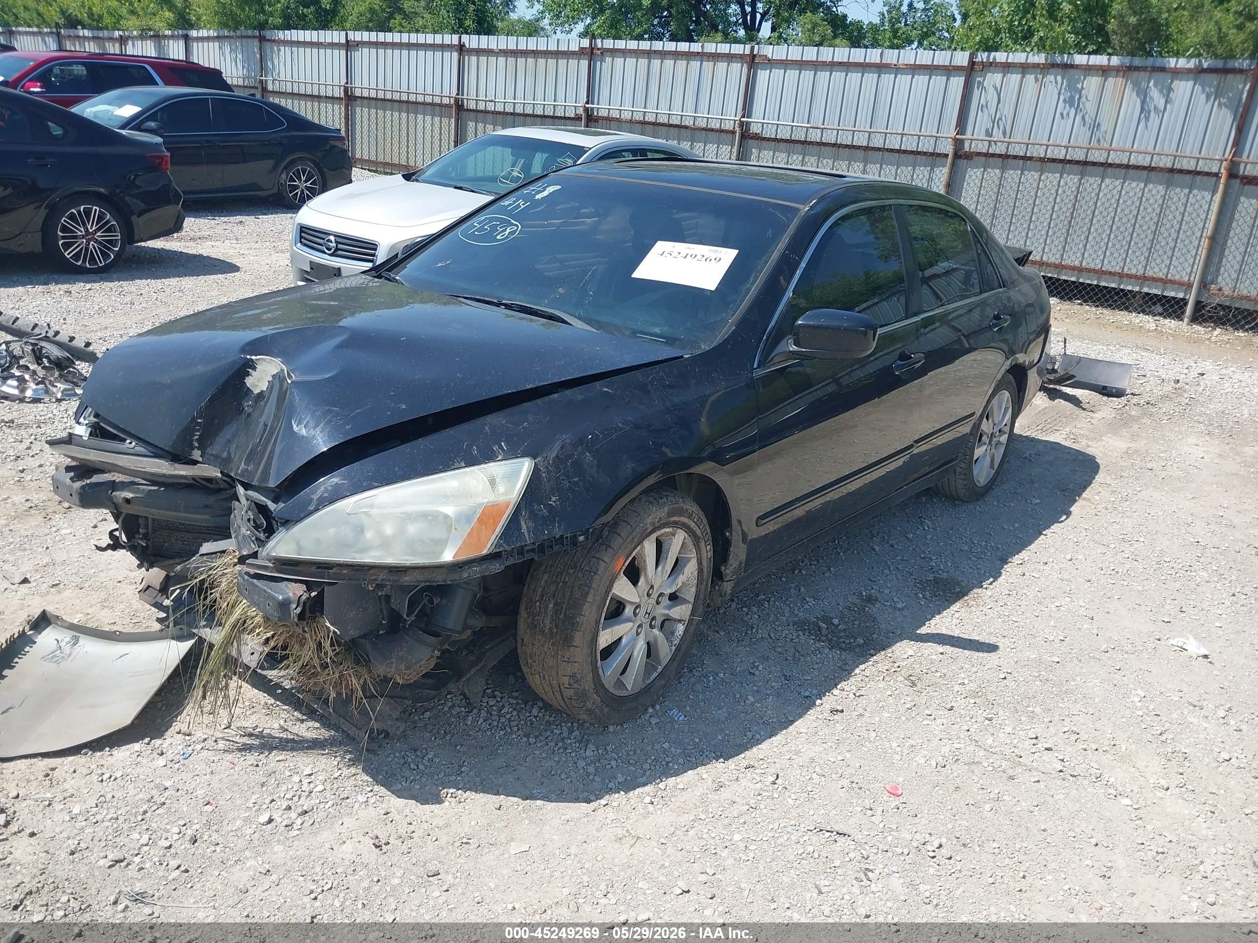 2007 Honda Accord 3.0 Ex Black vin: 1HGCM66517A084598