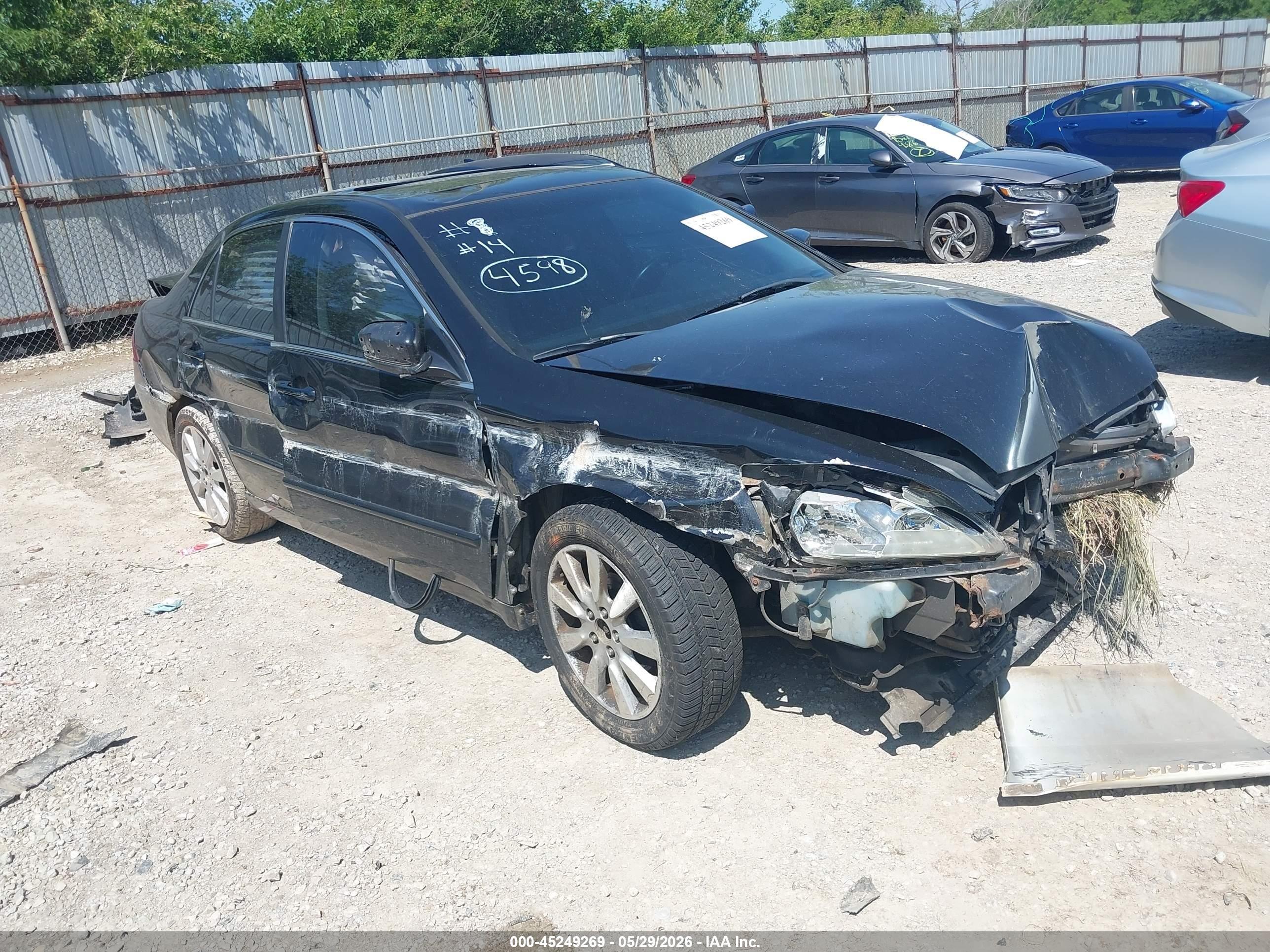 2007 Honda Accord 3.0 Ex Black vin: 1HGCM66517A084598