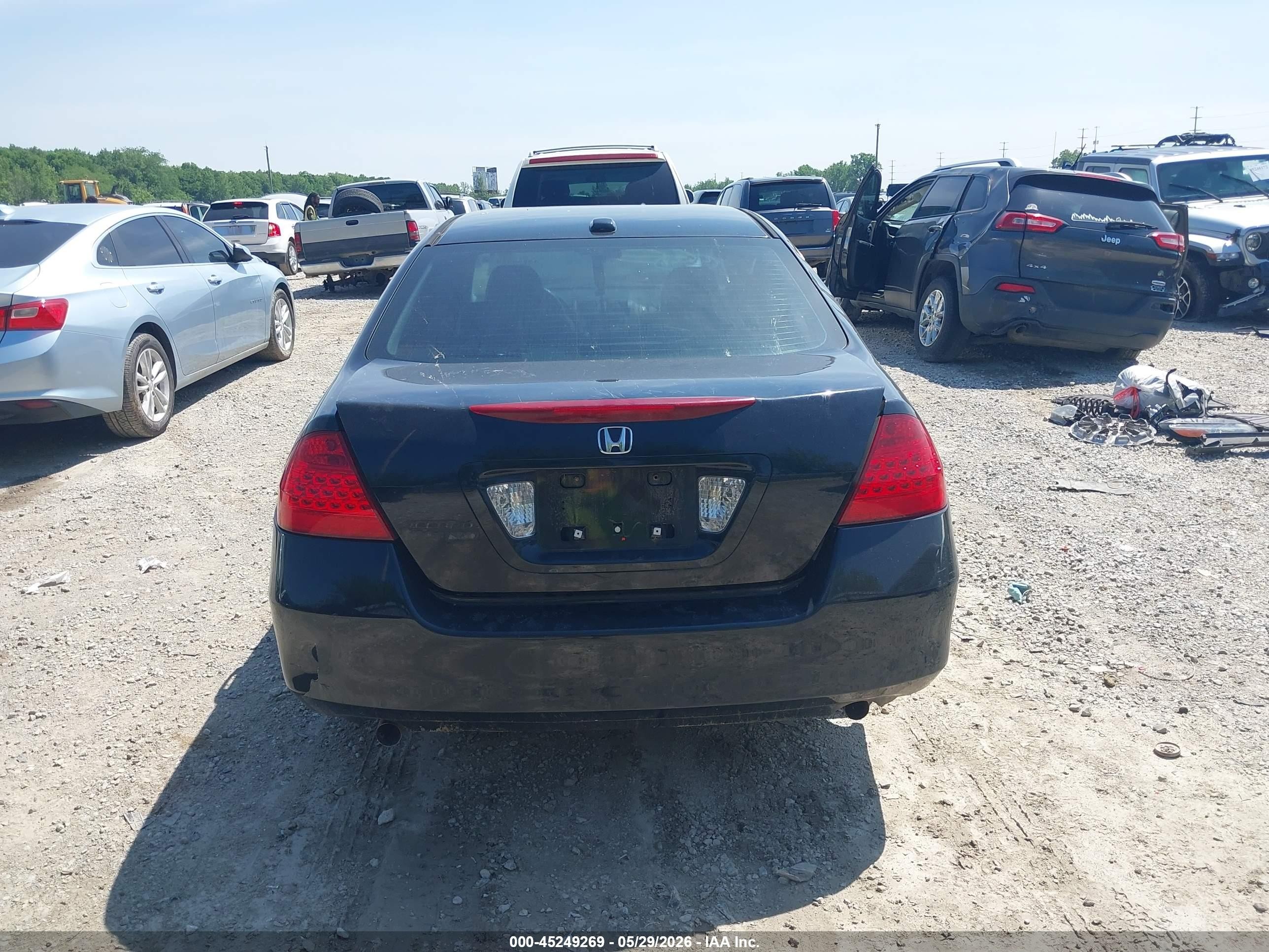 2007 Honda Accord 3.0 Ex Black vin: 1HGCM66517A084598